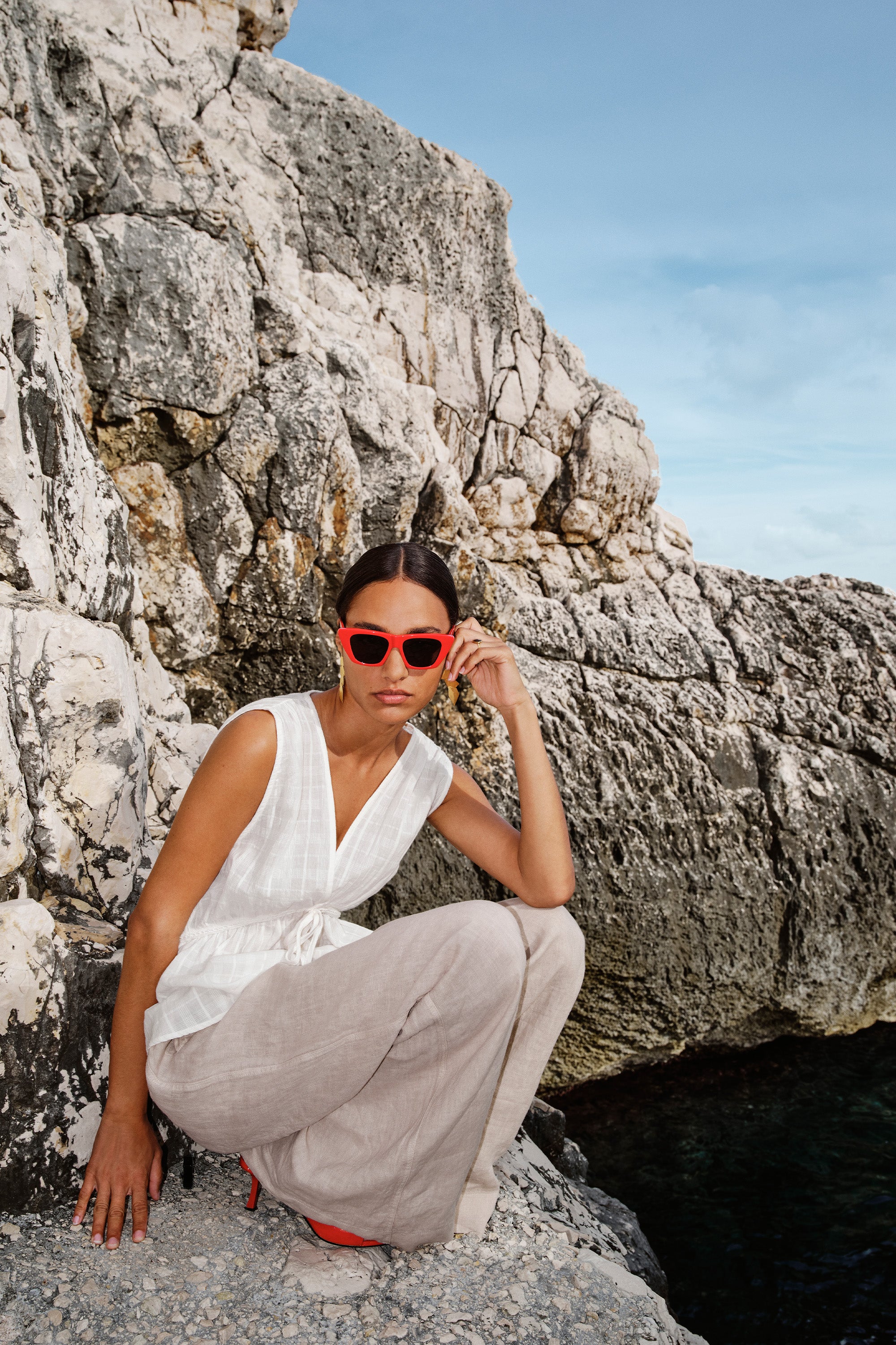 meryl dobby top | cloud white