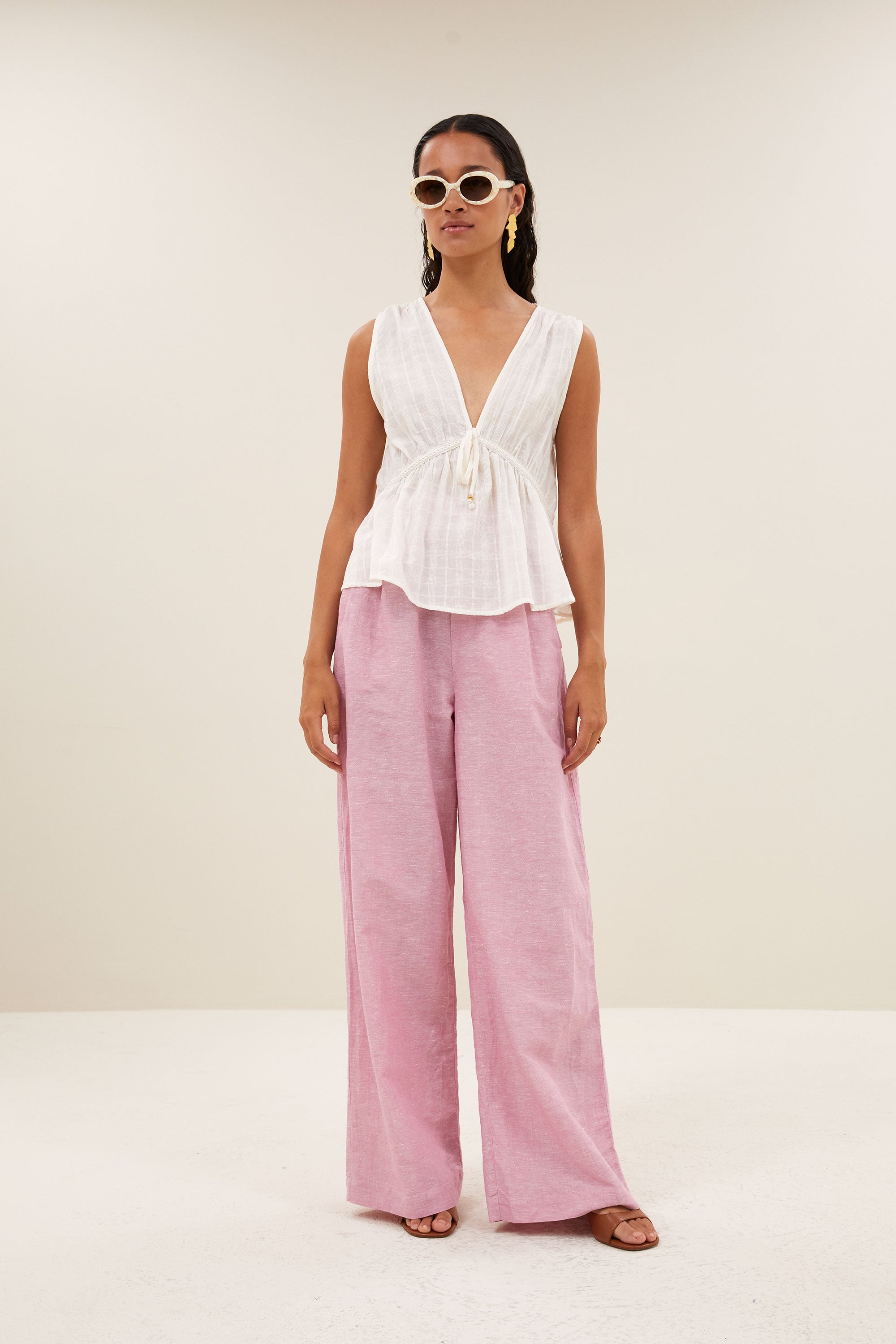 meryl dobby top | cloud white