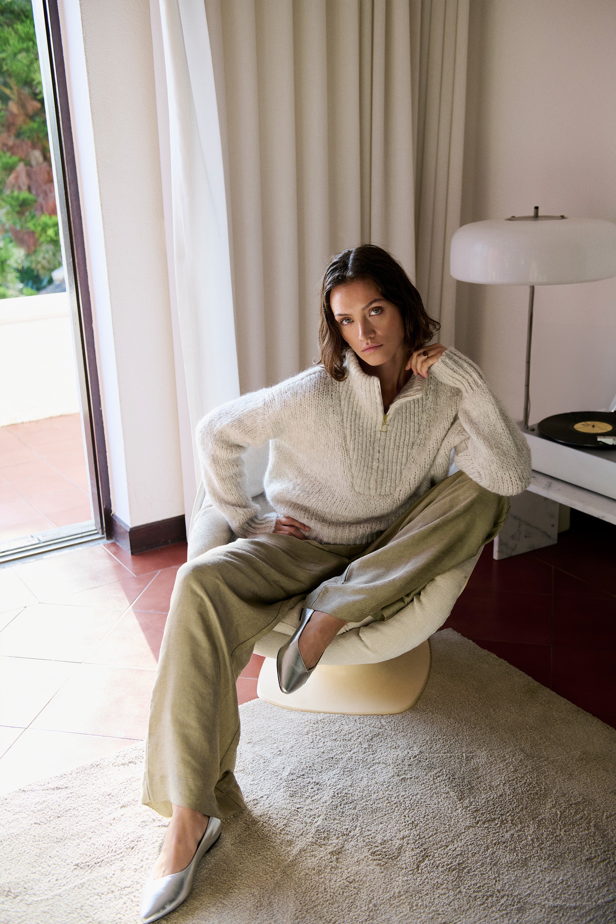 boxy beau pullover | stone grey