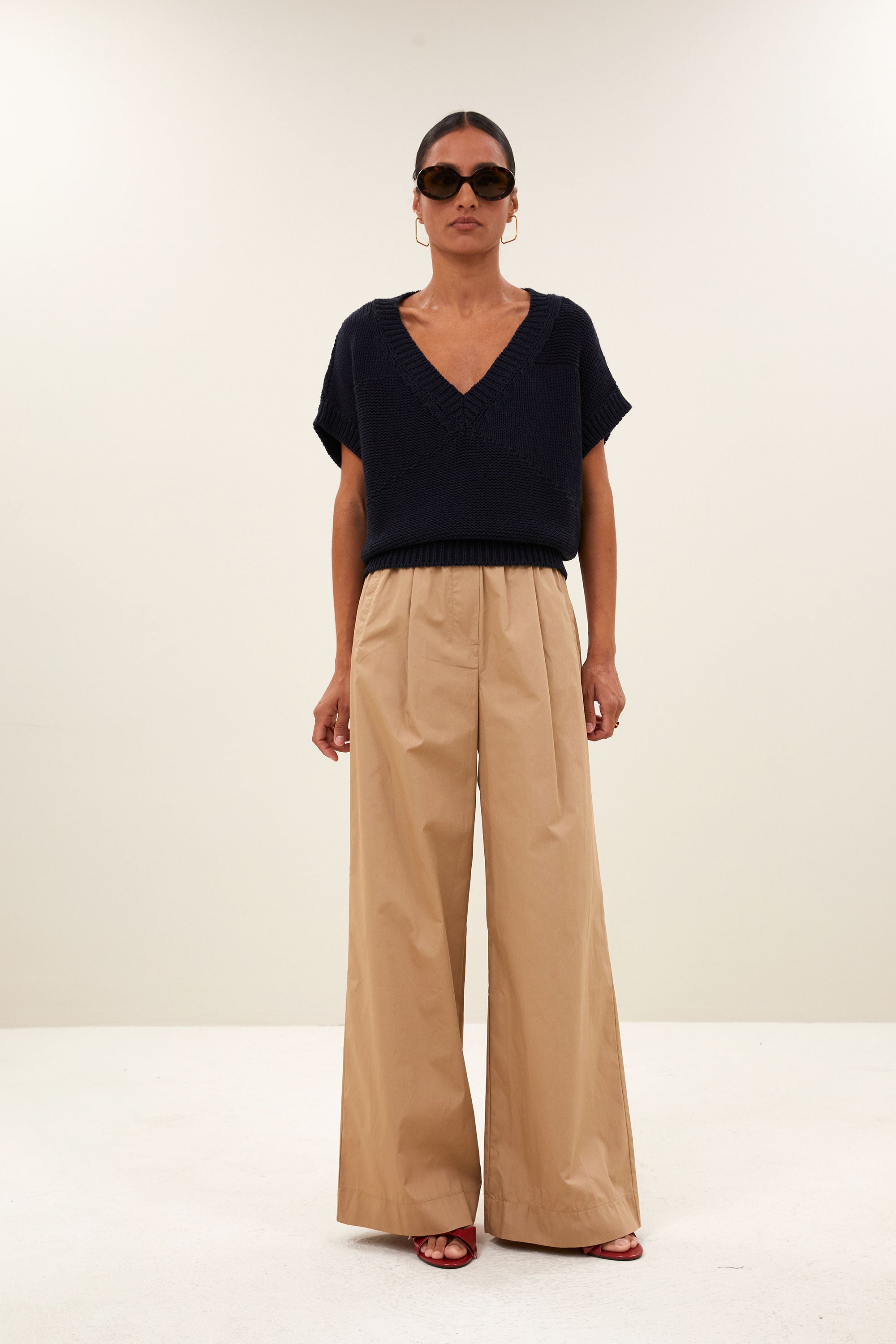 benji poplin pants | camel
