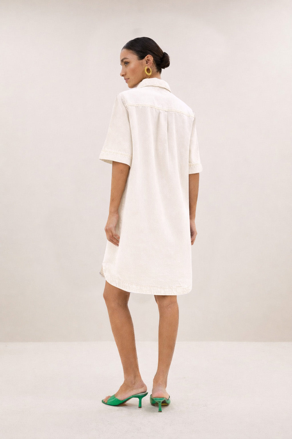 lexia twill dress | cloud white