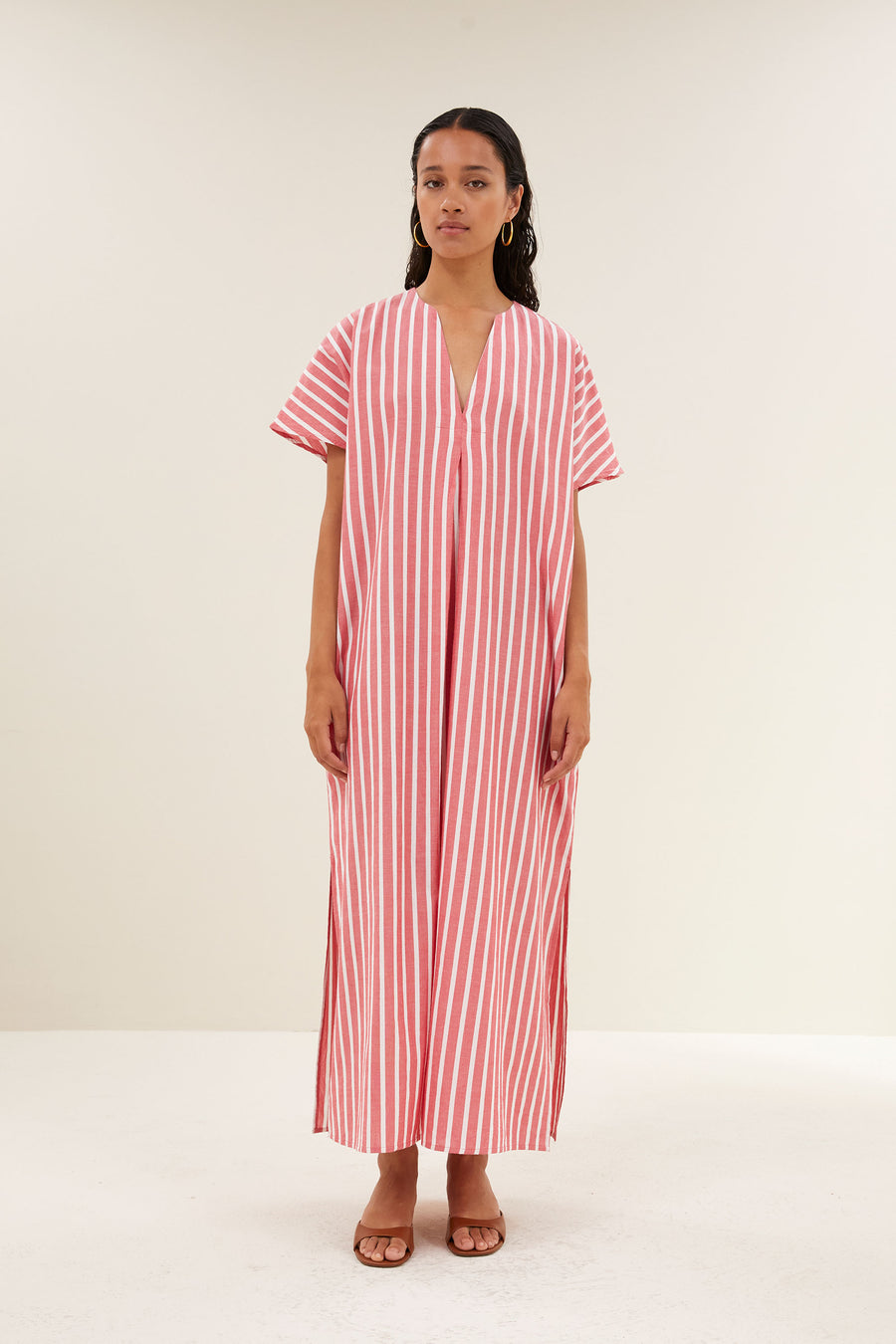bali stripe dress | red stripe