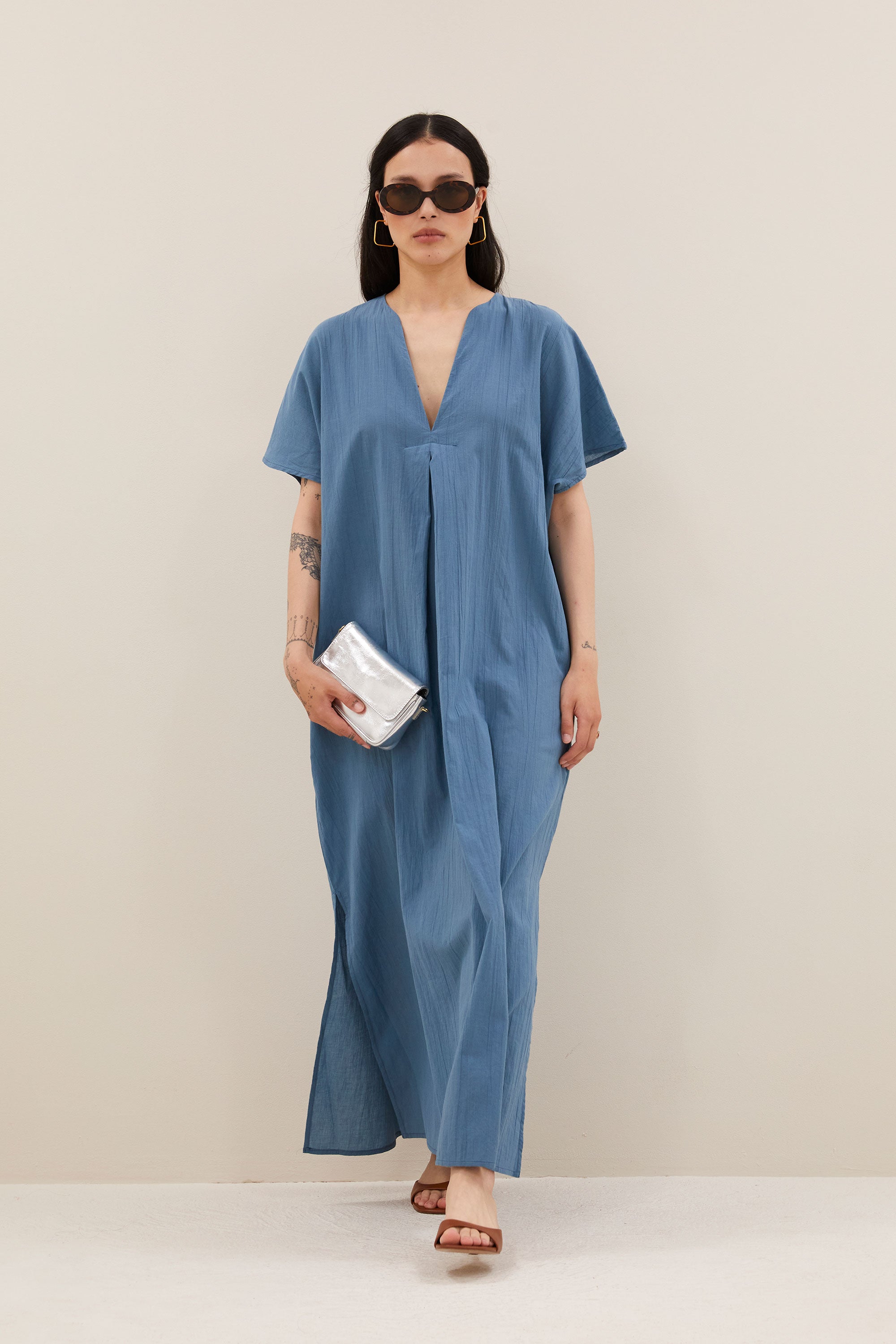 bali dress | stone blue