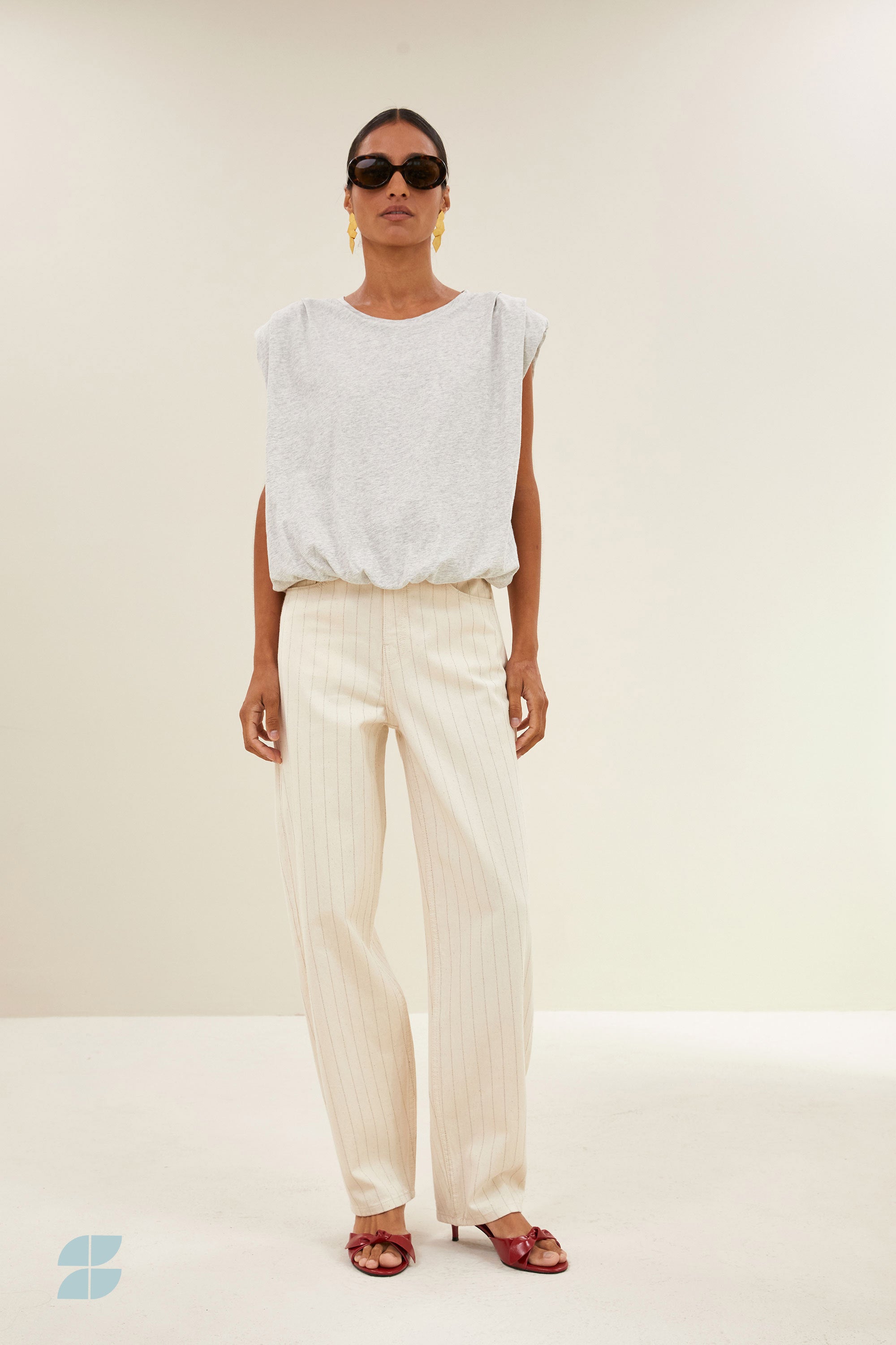 lew silver stripe pants | silver stripe