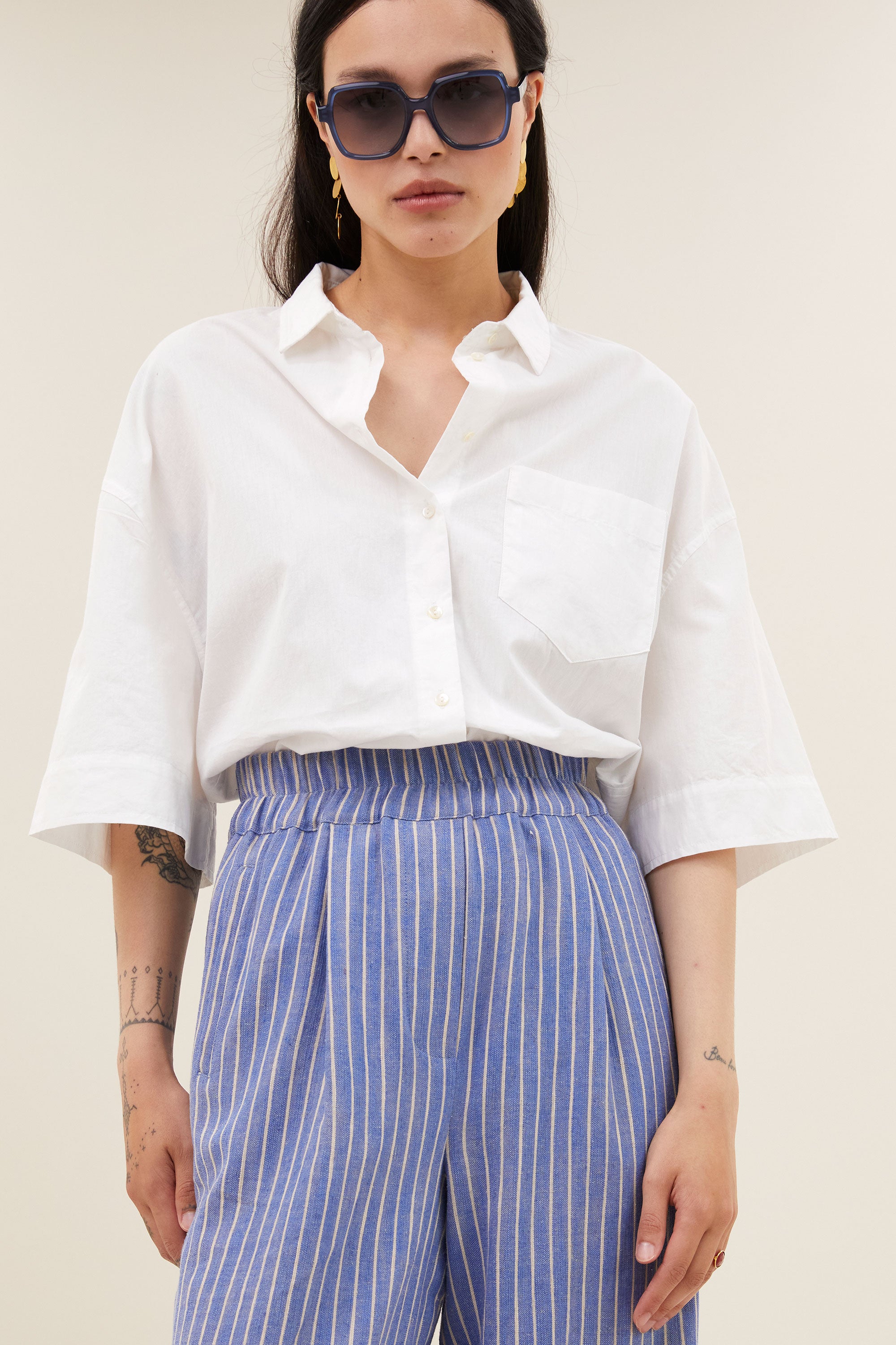 pilar poplin blouse | white