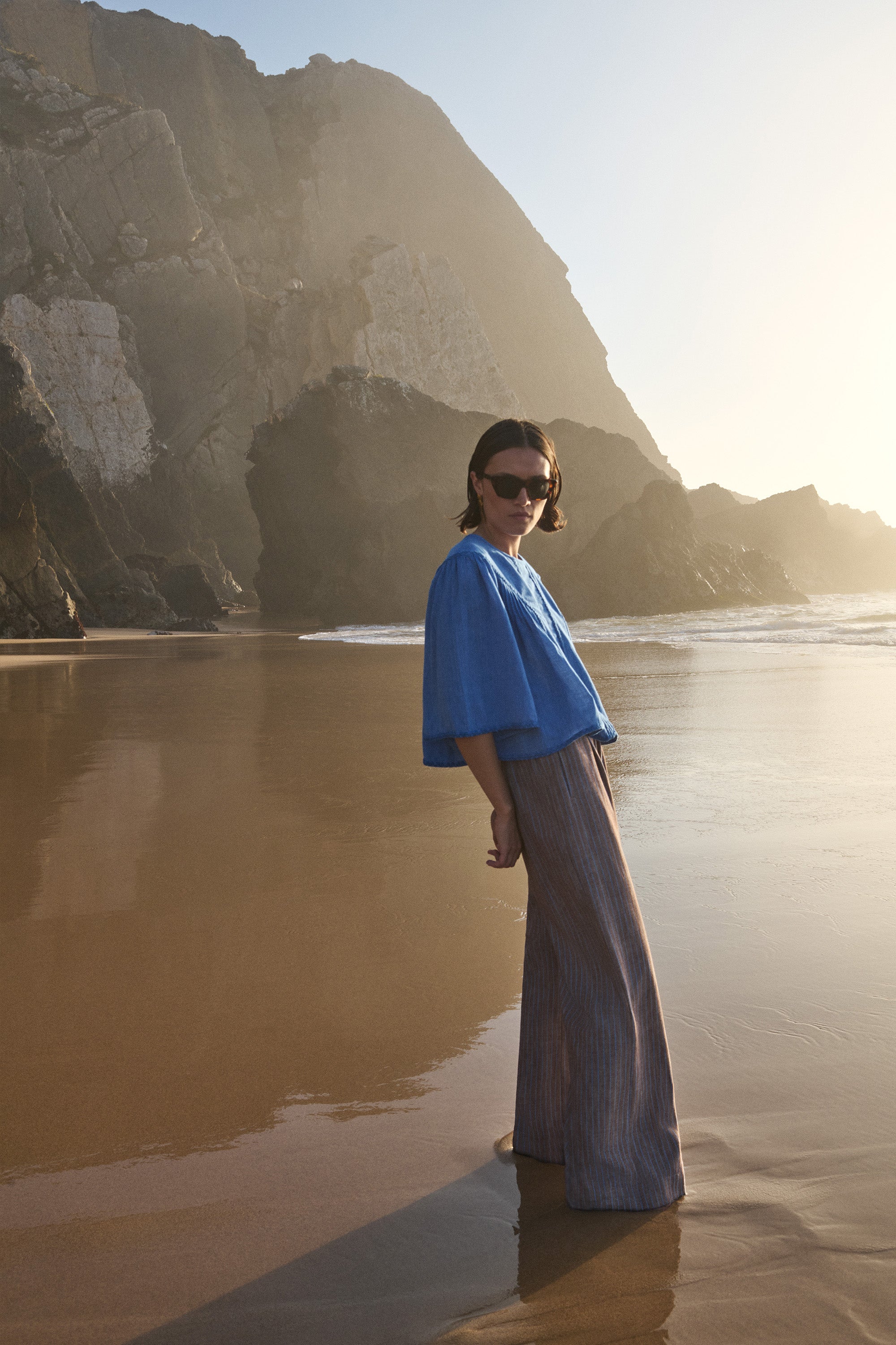 benji melange stripe pants | iced coffee stripe