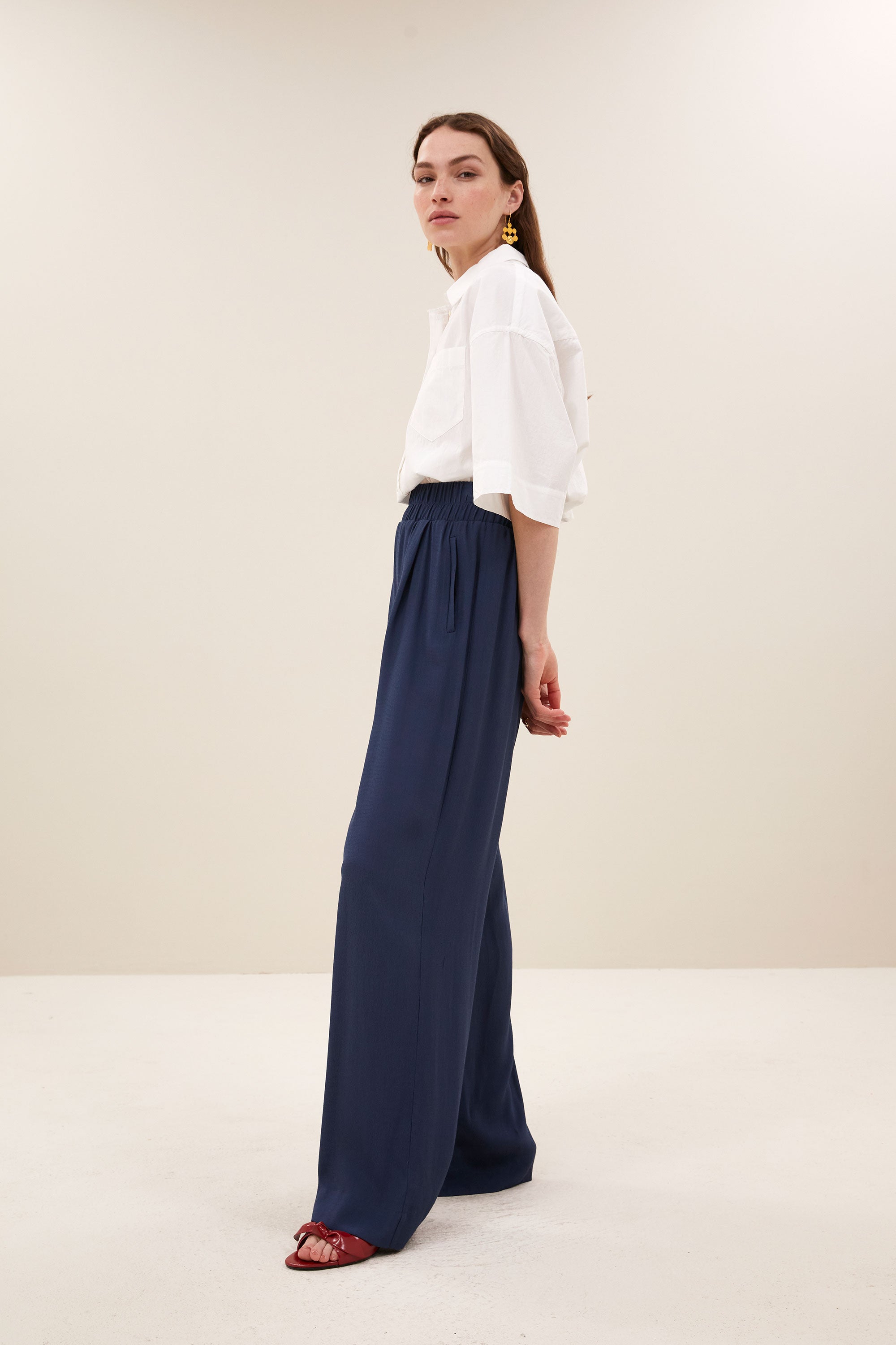 benji viscose pants | winter blue