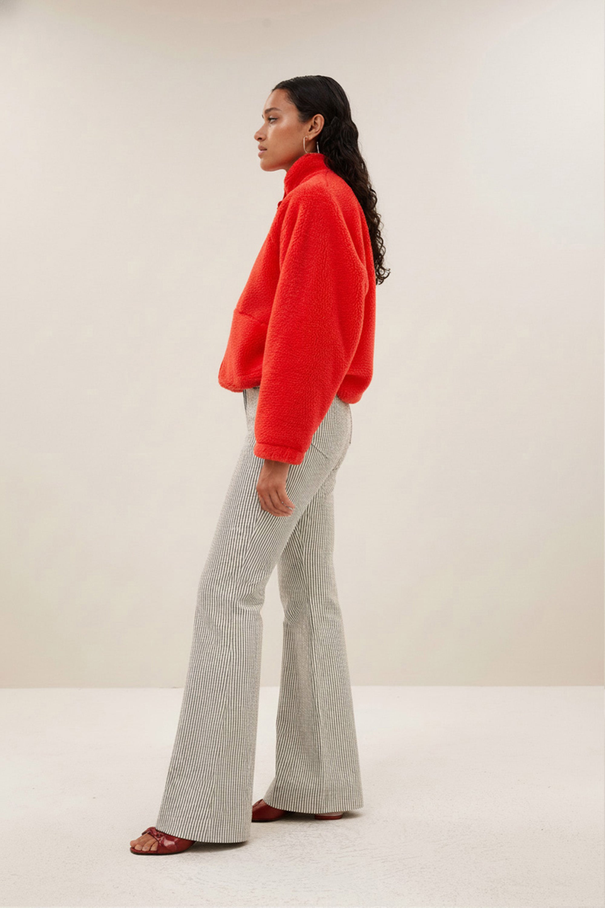 femme stripe pants | jet black stripe