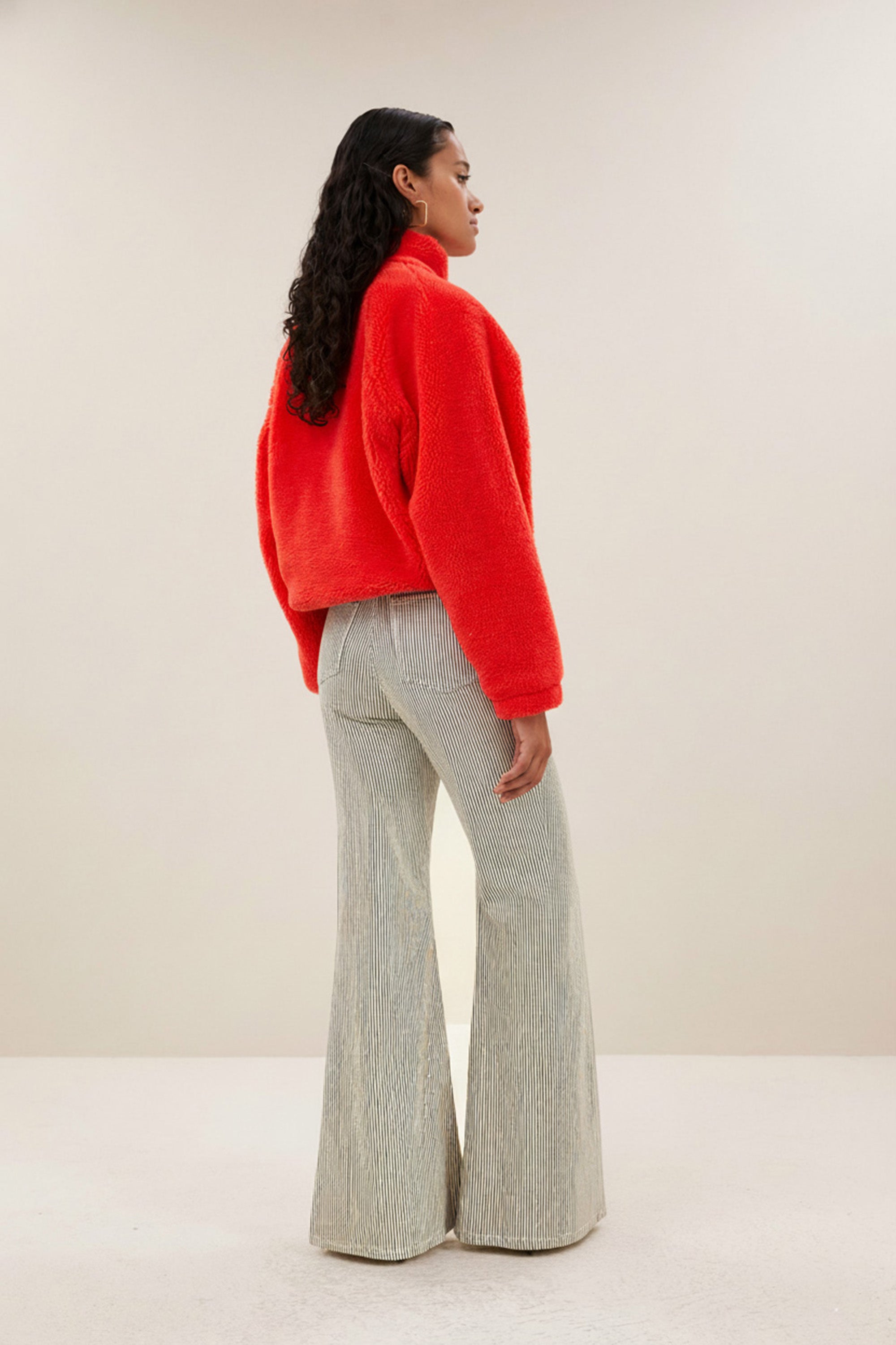 femme stripe pants | jet black stripe