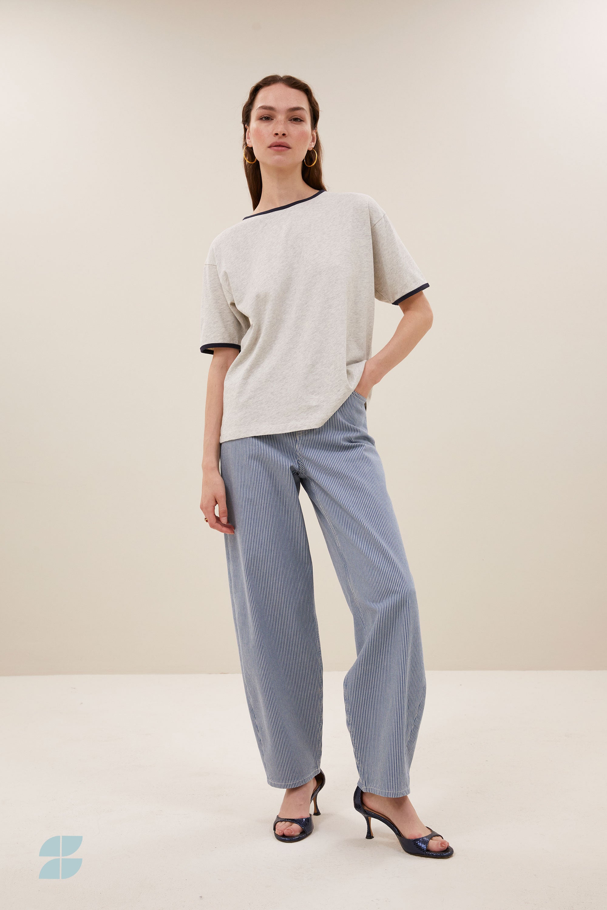 lew stripe pants | blue milky stripe