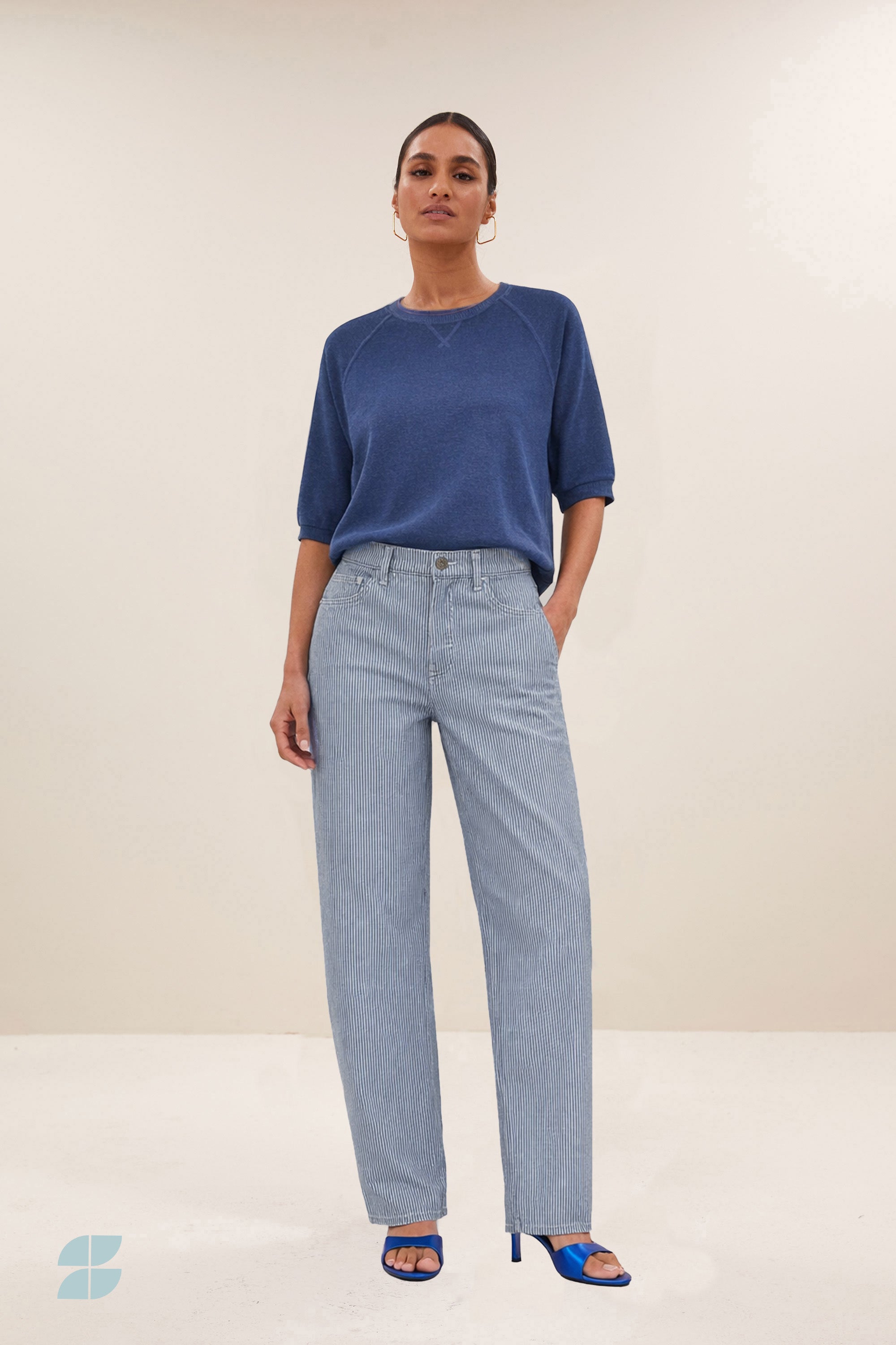 lew stripe pants | blue milky stripe