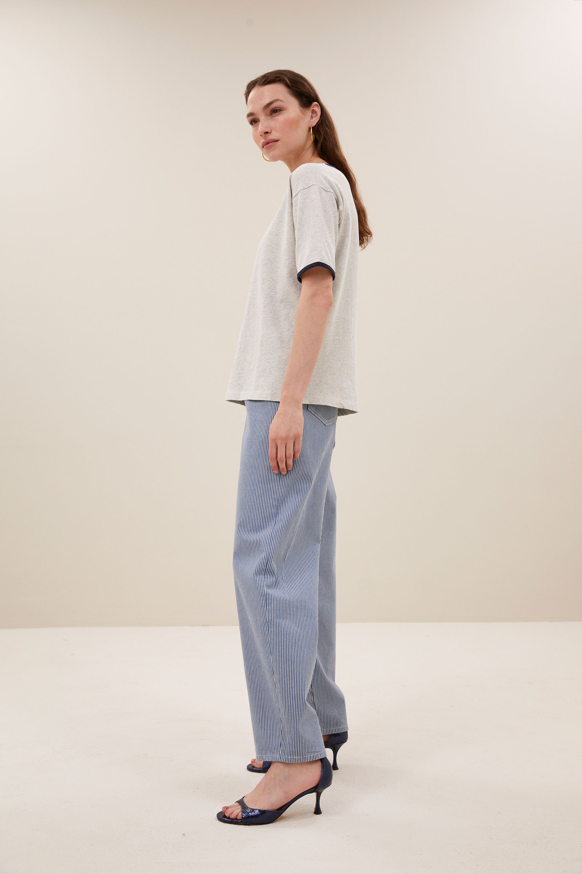lew stripe pants | blue milky stripe