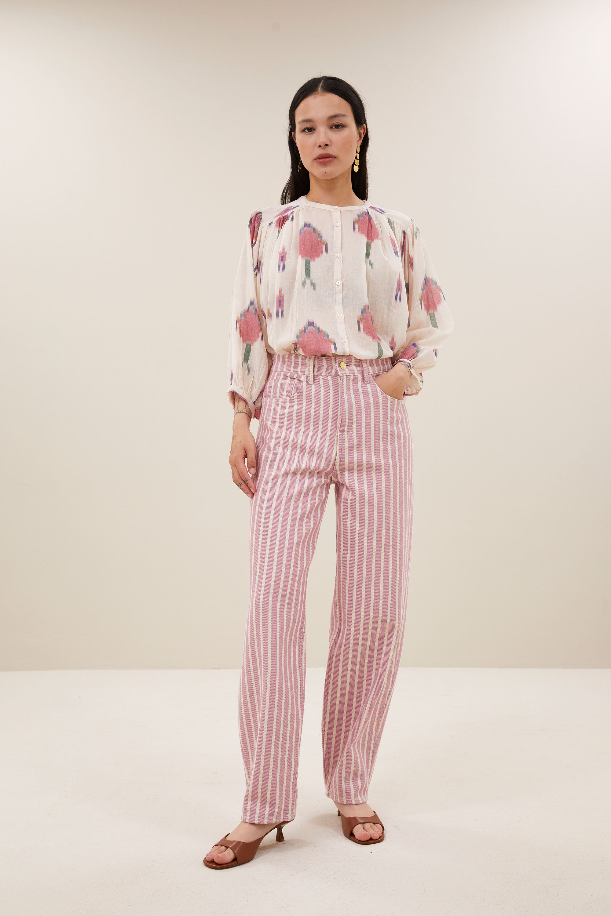 lew pink rocky pants | pink stripe