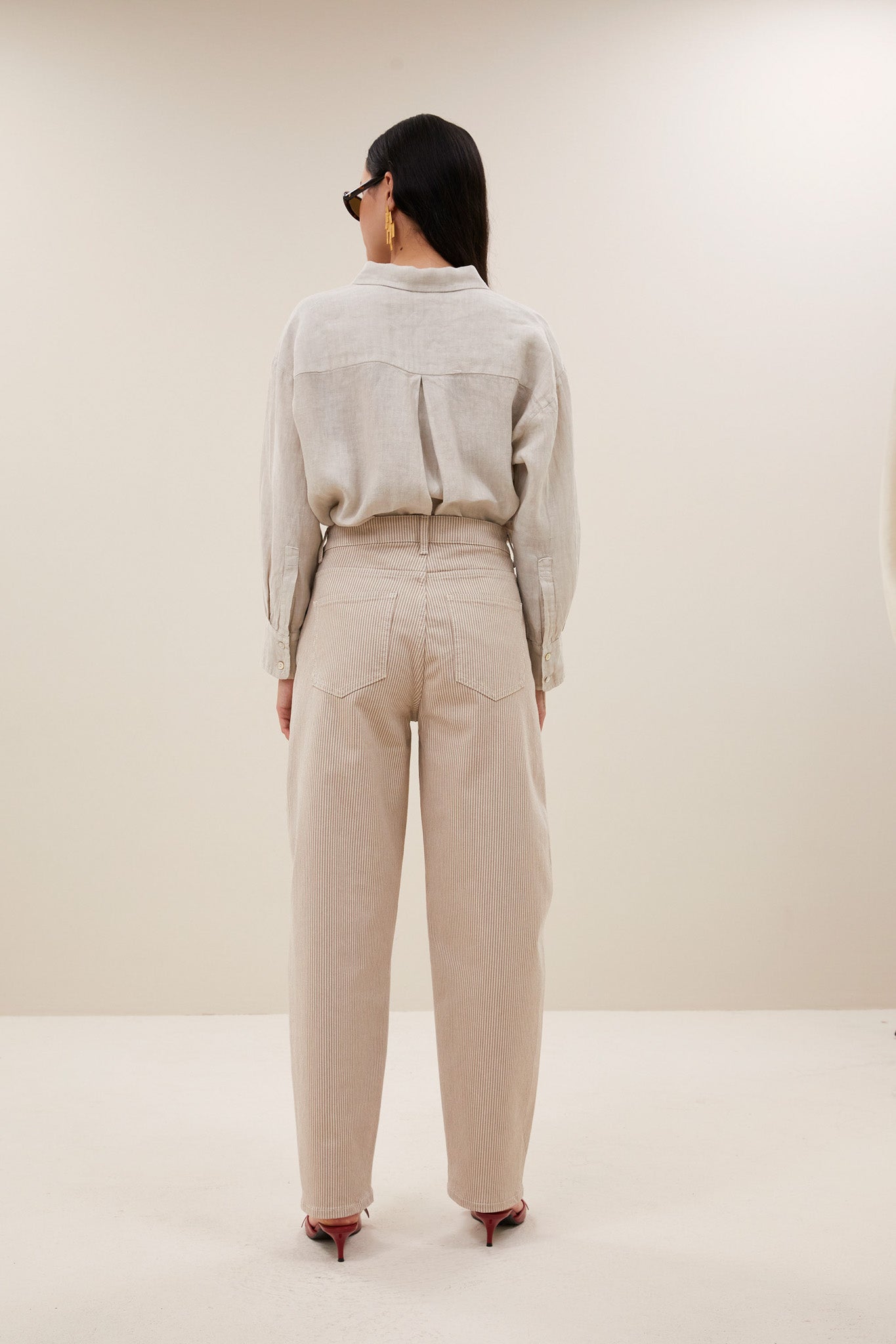 begum stripe pants | sand stripe