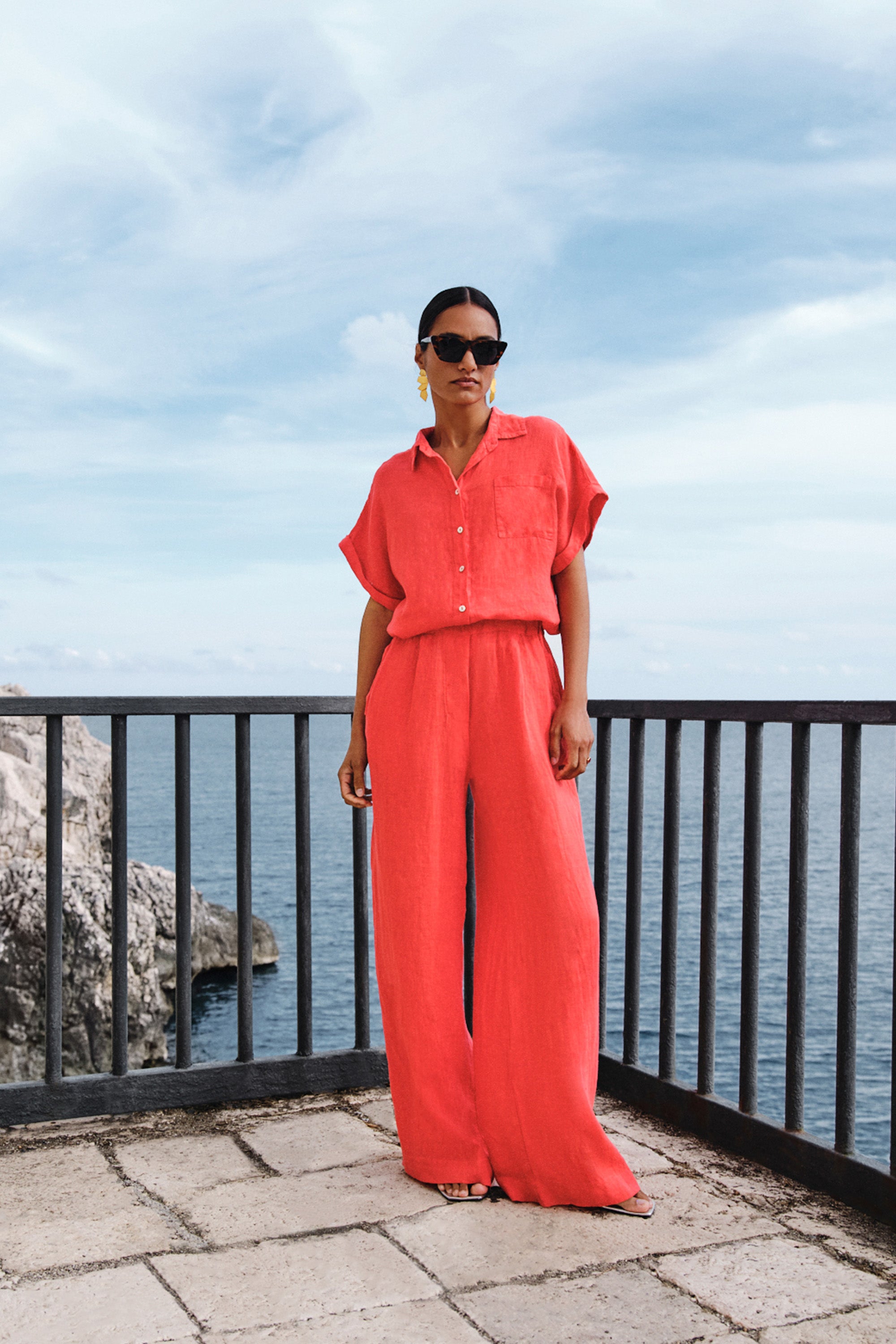 benji linen pants | lipstick