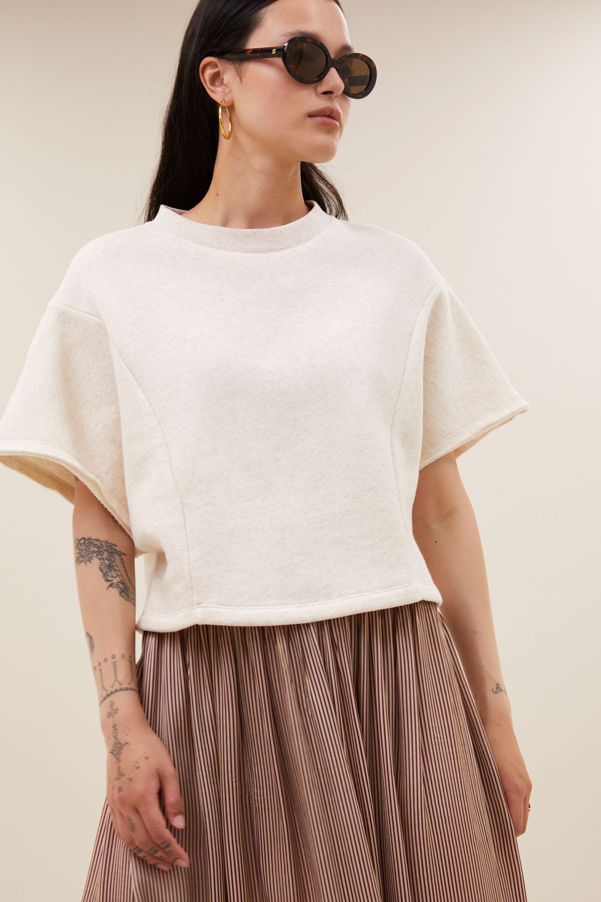 reva viscose stripe skirt | wine stripe