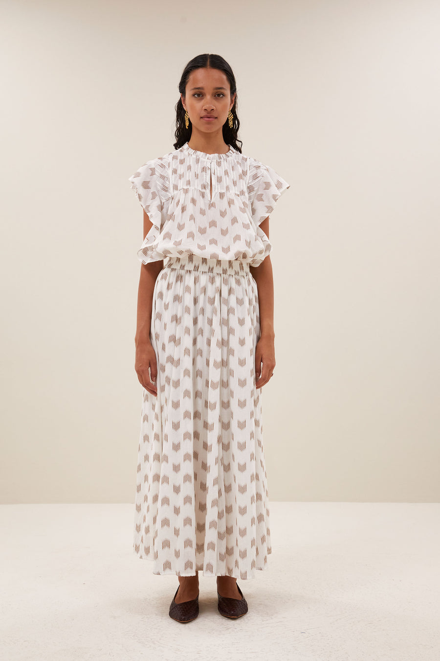 ruby-oase-skirt-oase-ikat-katoen kwaliteit-losvallende pasvorm-draagbaar als set-by-bar-vooraanzicht