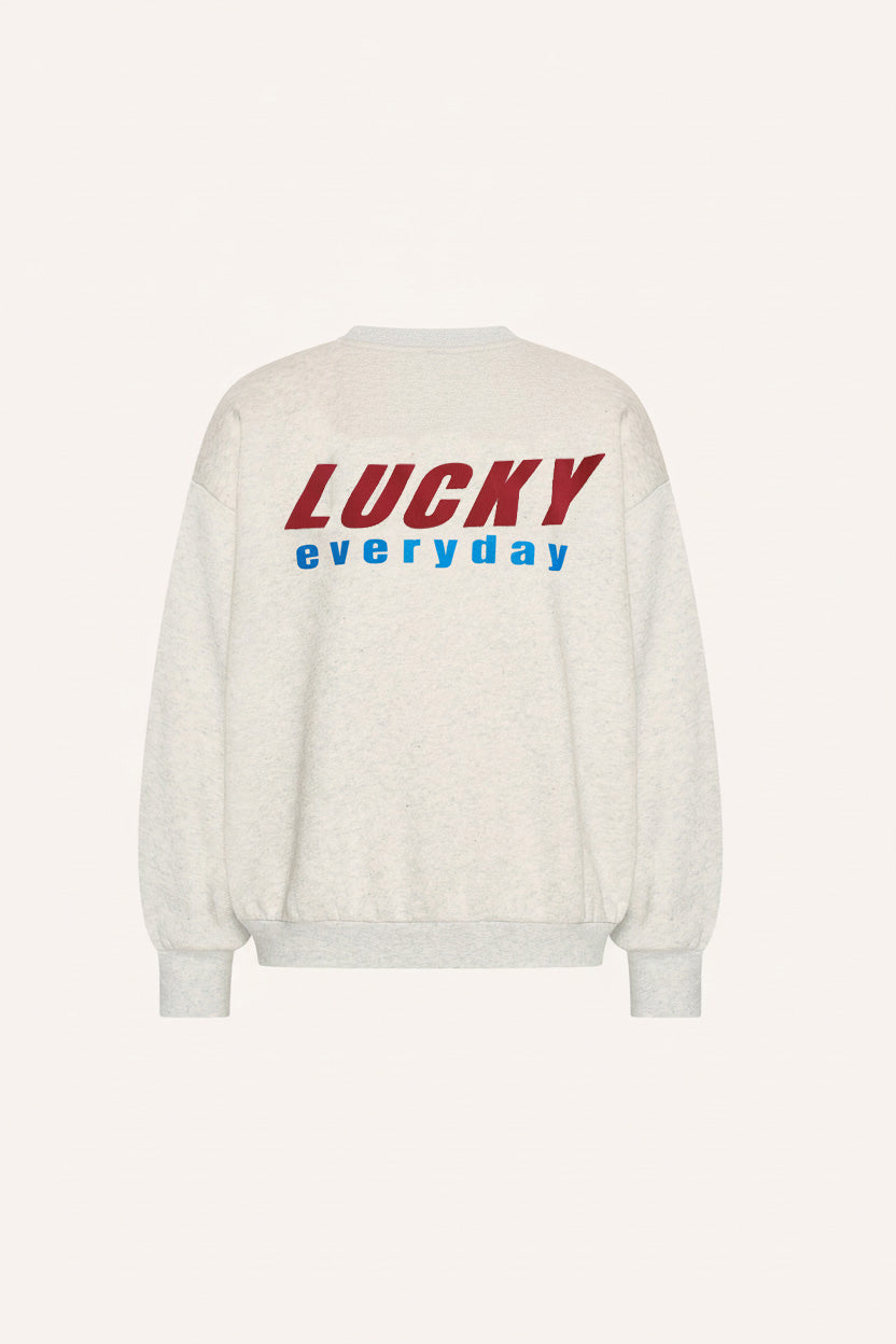 bibi melange lucky everyday sweater | light grey melee