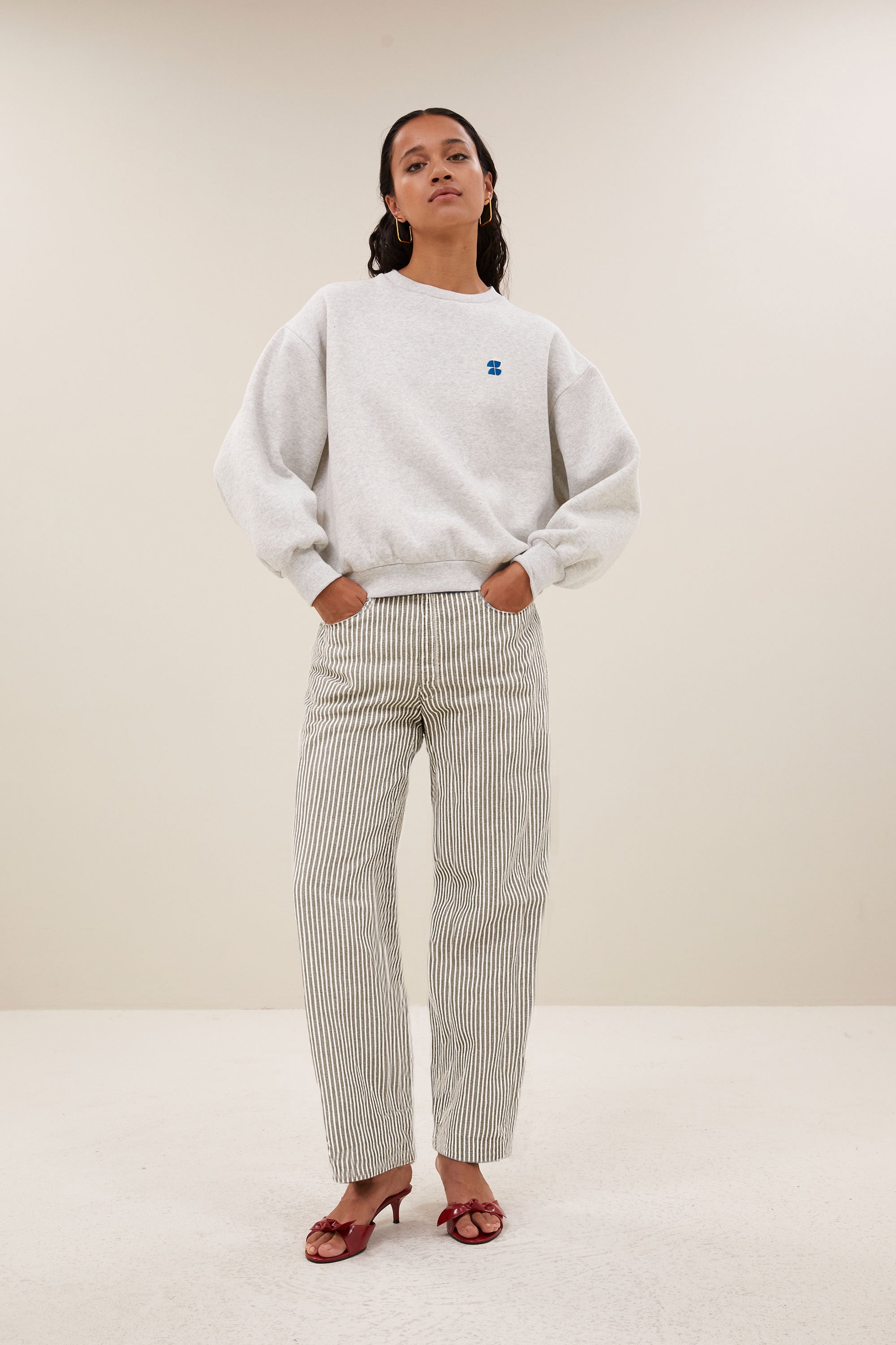 lew stripe pants | jet black stripe