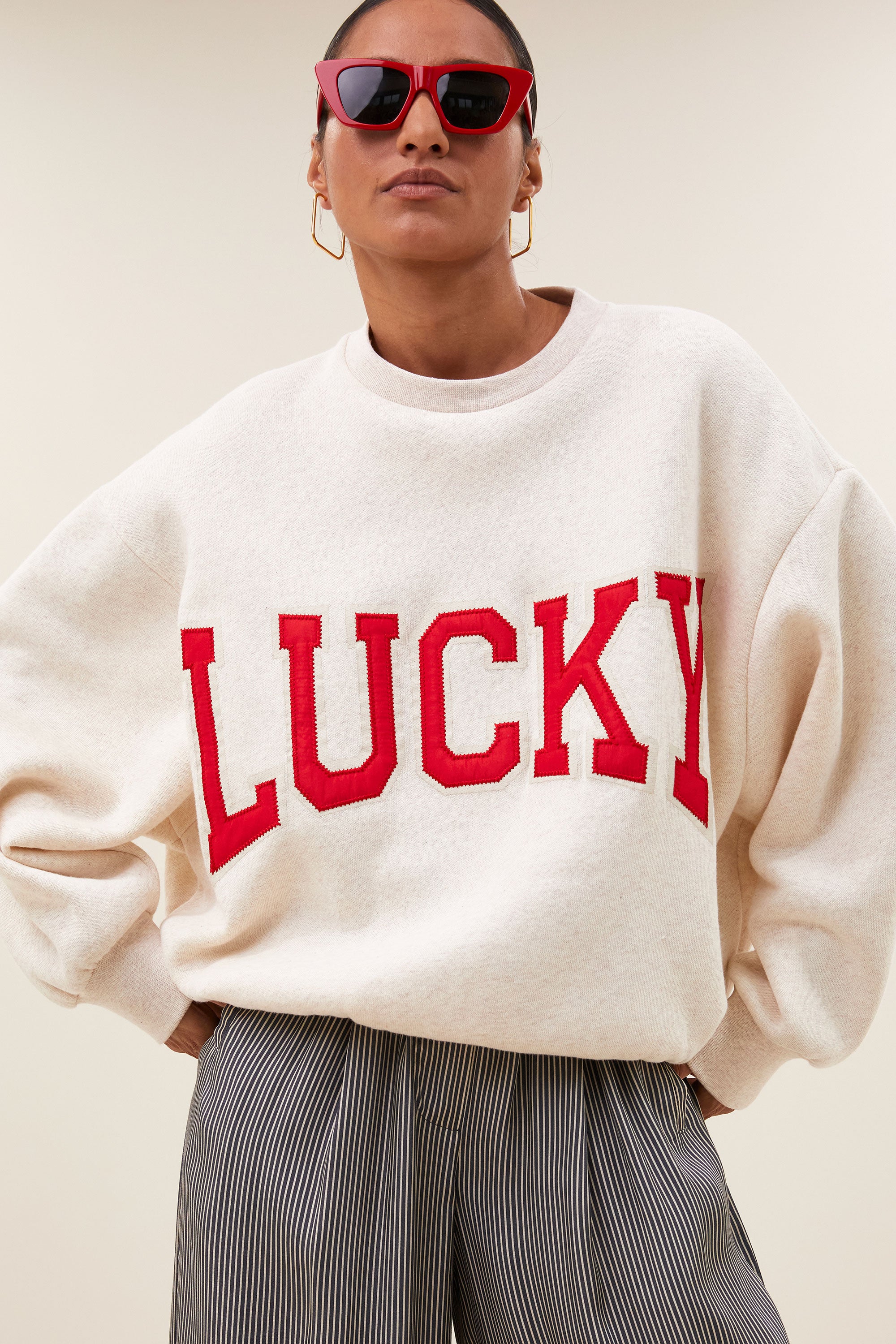bibi lucky patchwork sweater | oyster melee
