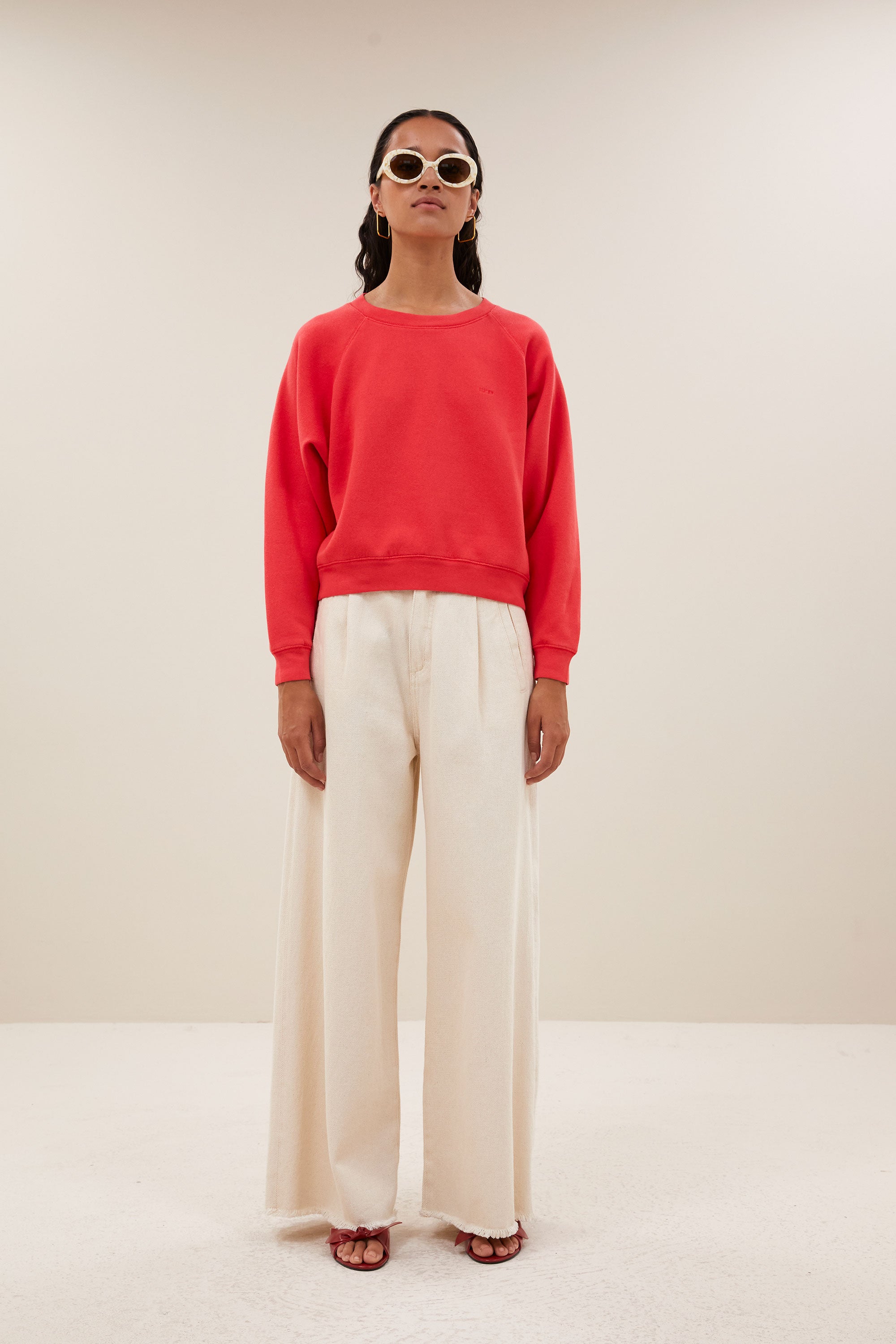 carrie sweater | poppy red