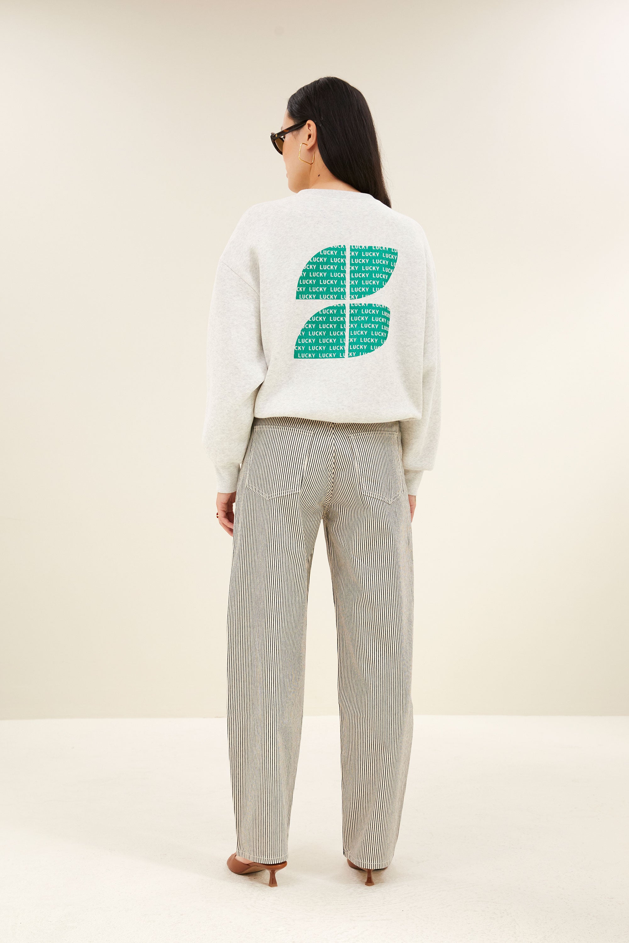 bibi clover sweater | light grey melee