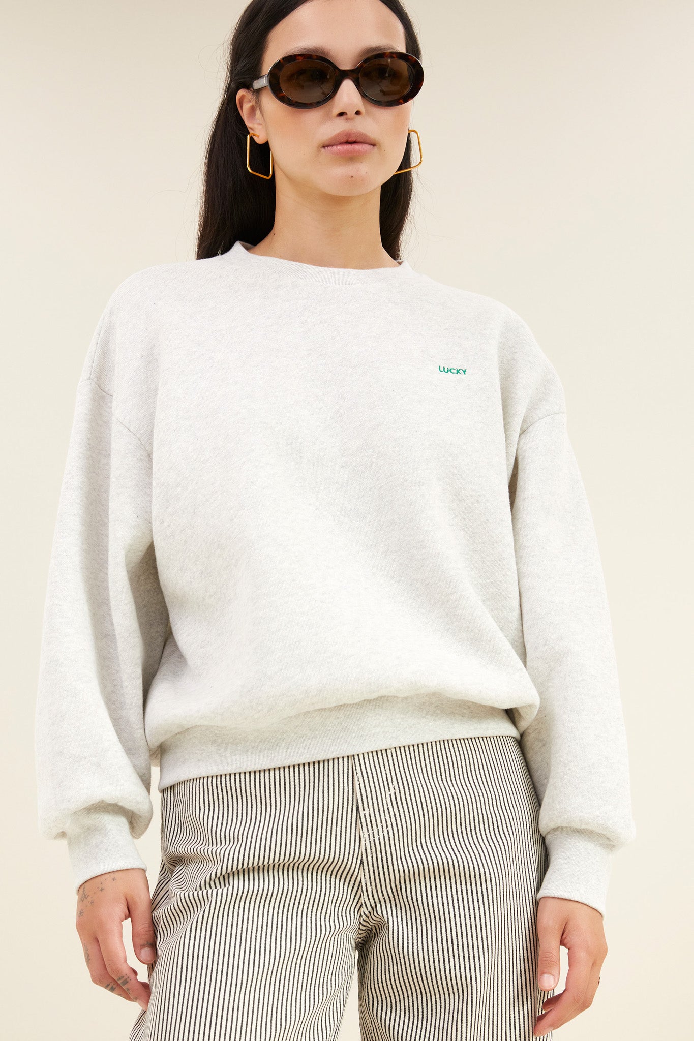 bibi clover sweater | light grey melee