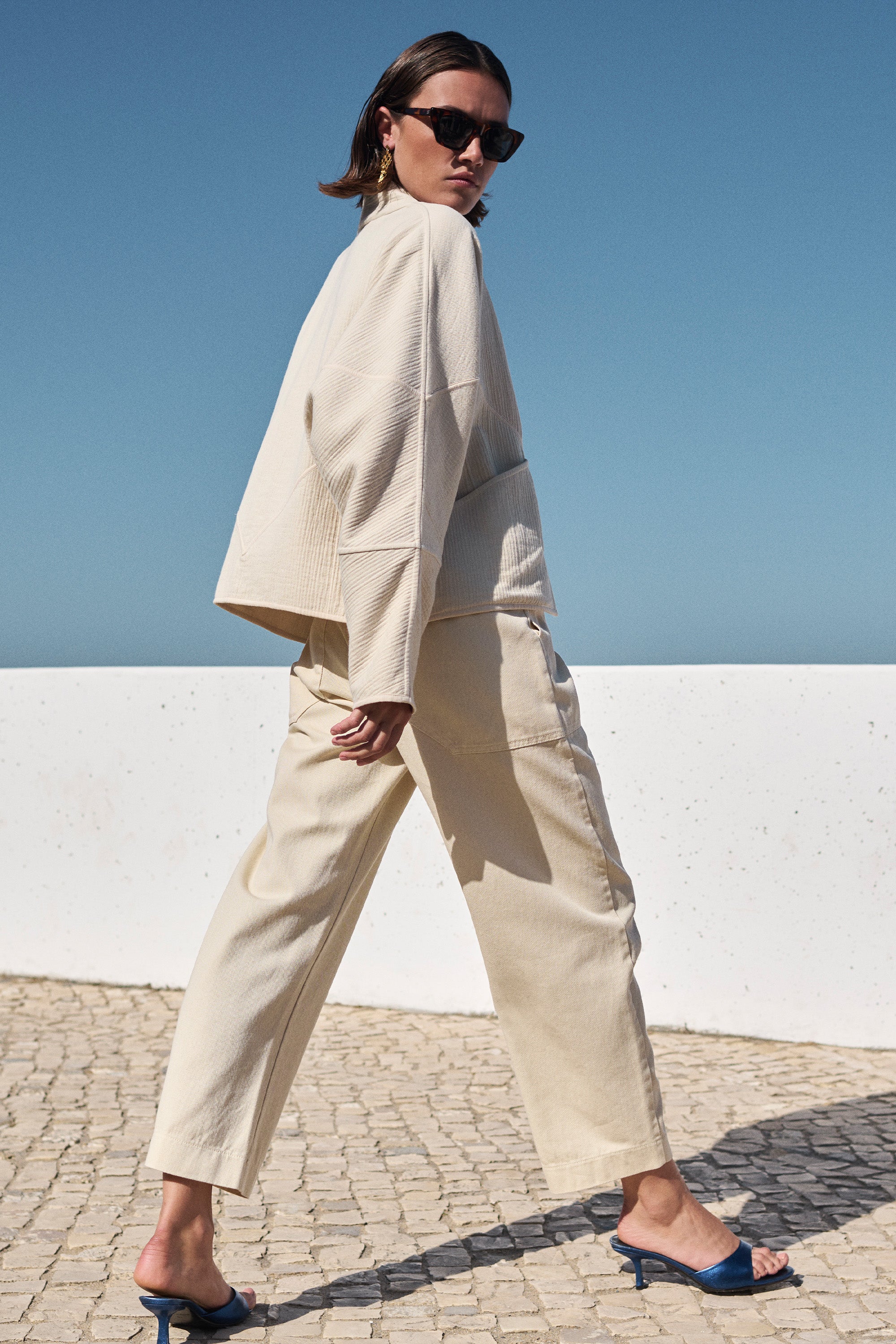 flora cotton jacket | light chalk