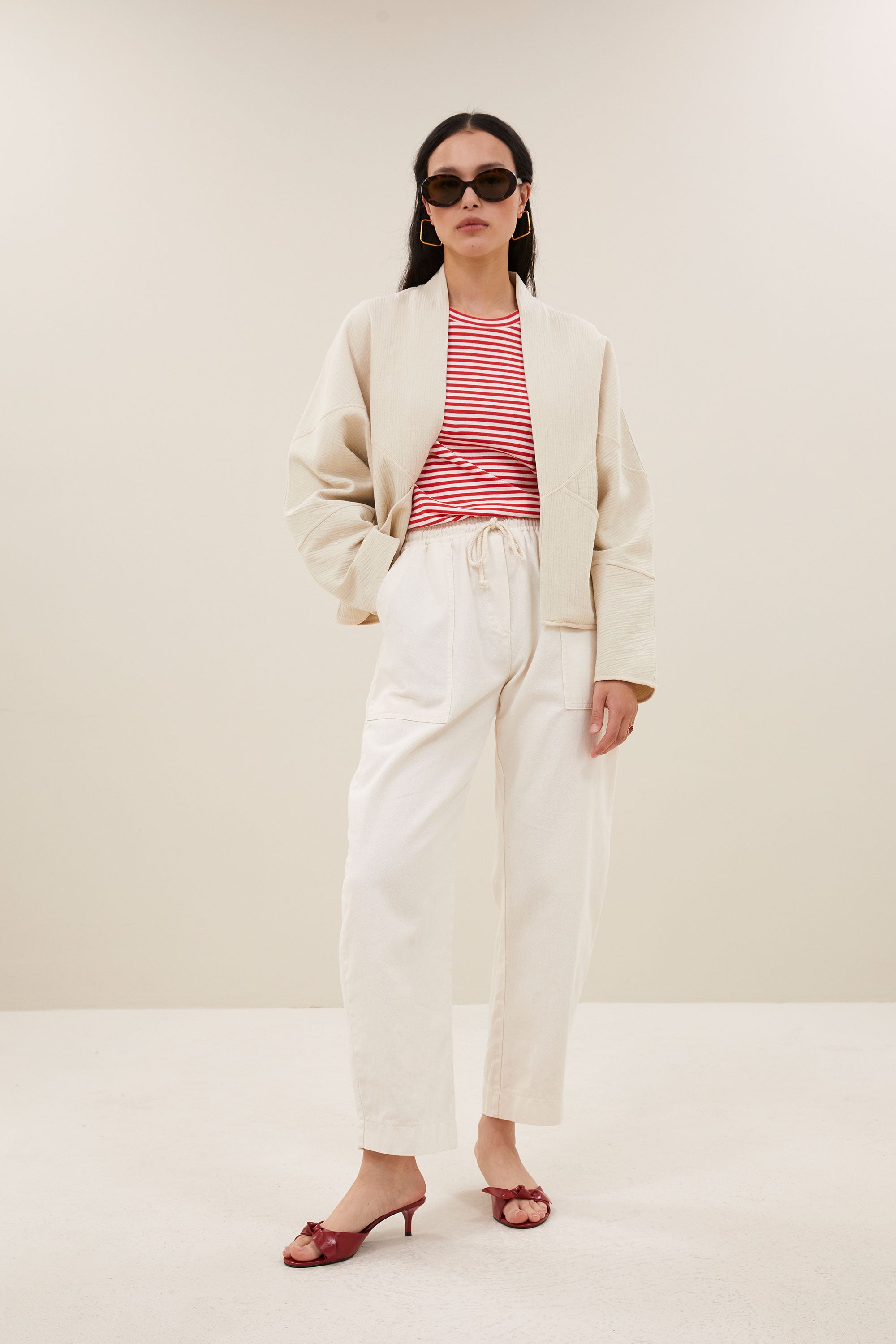 flora cotton jacket | light chalk