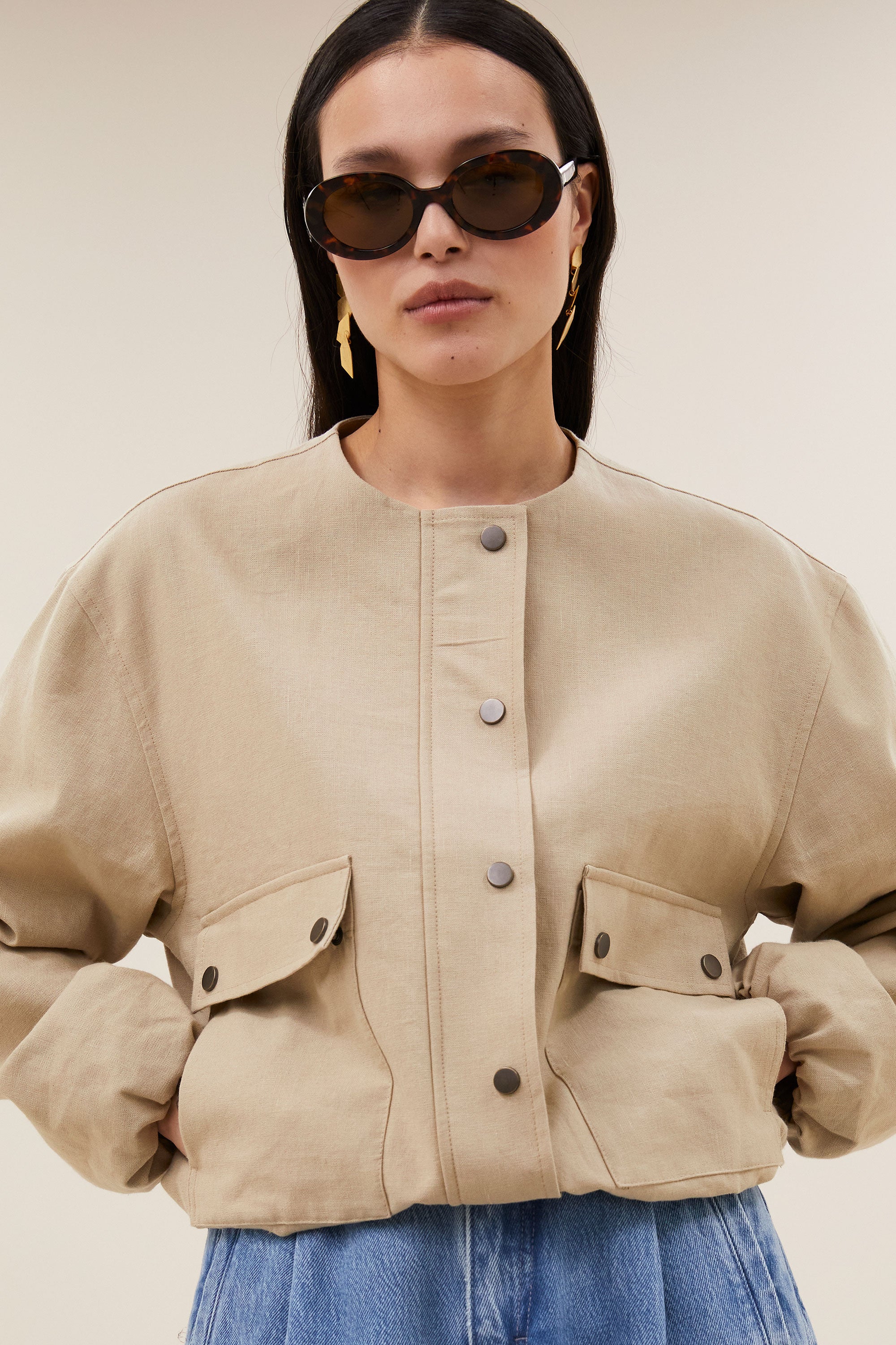 maggie canvas jacket | dark sand