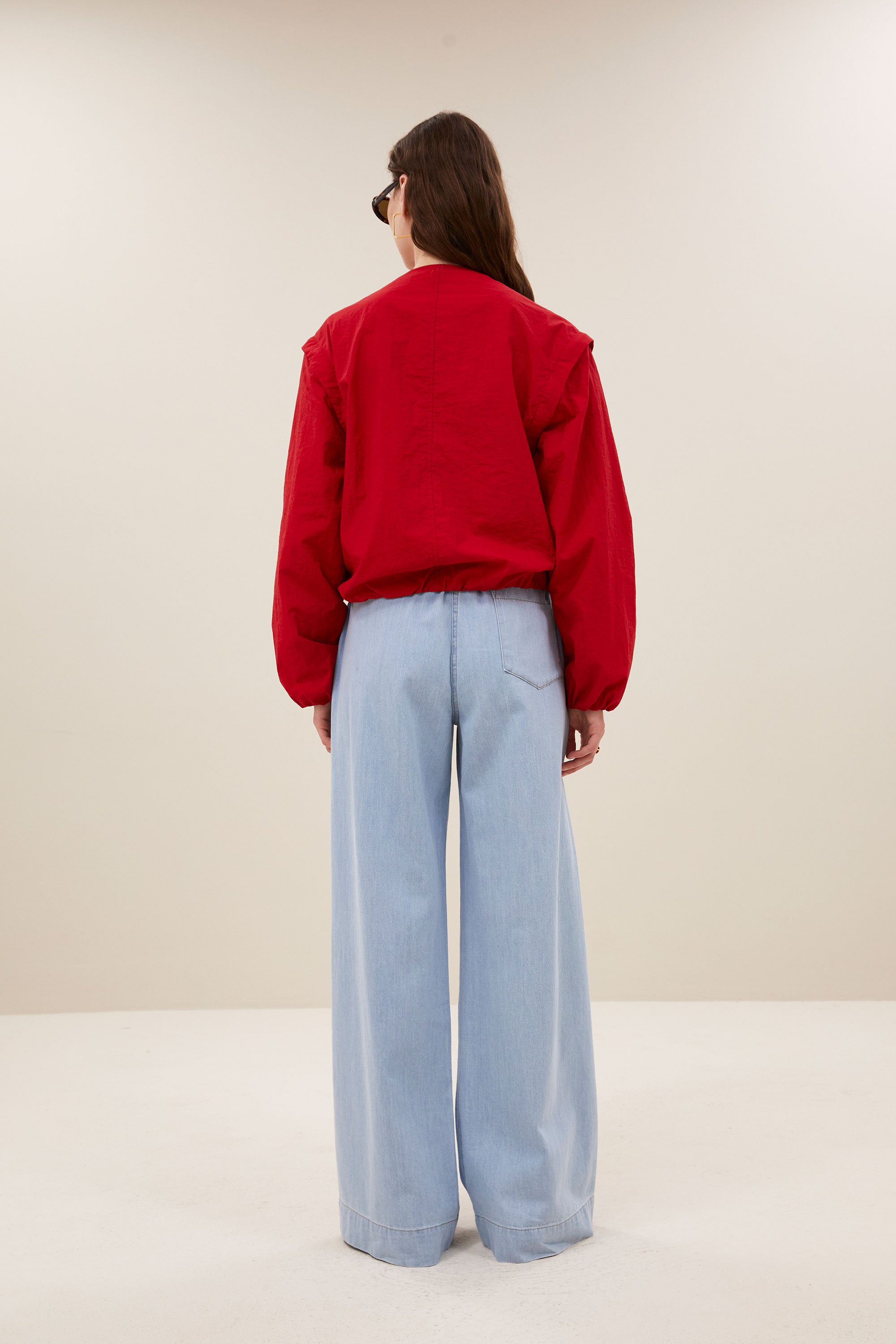 maggie zip jacket | red