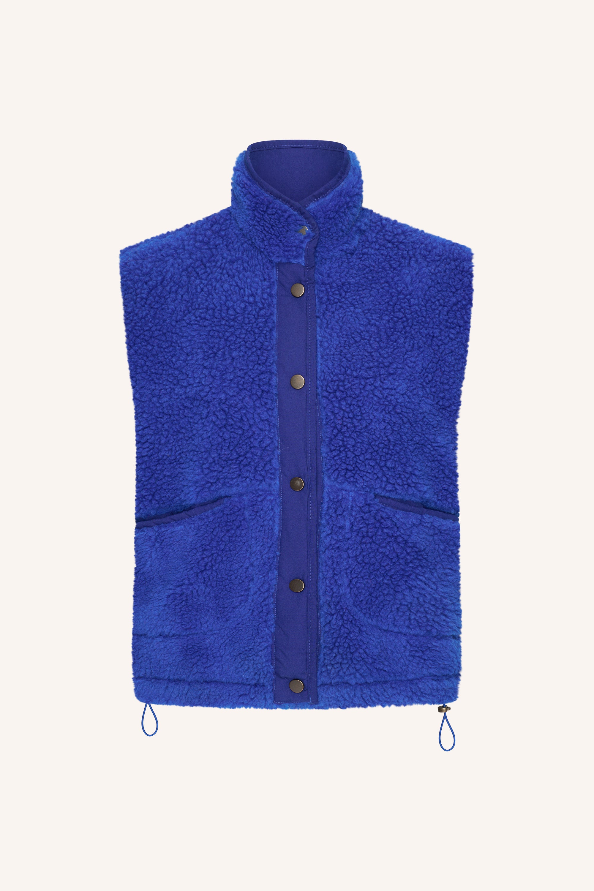 steve sleeveless jacket | azul blue