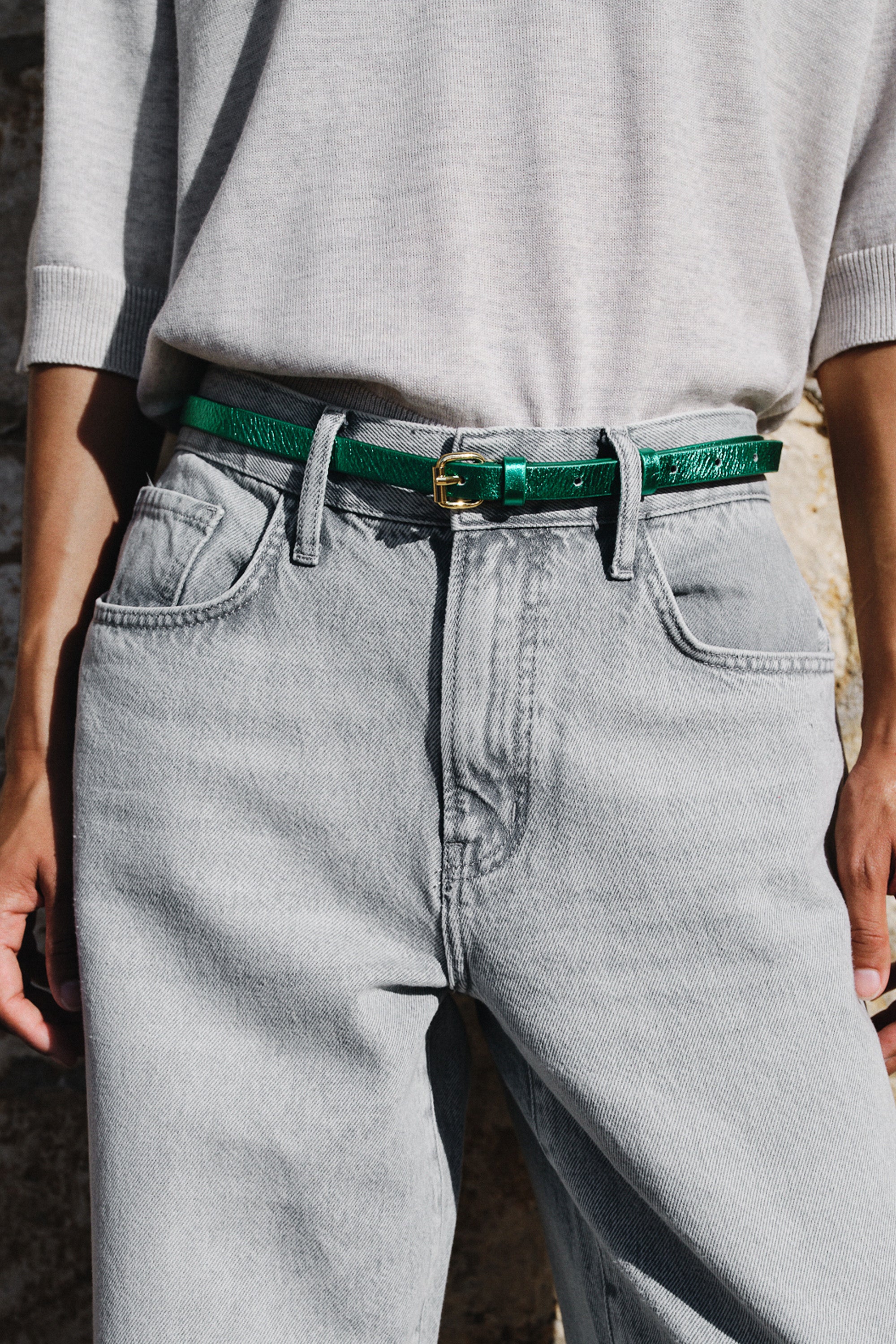julie gloss belt | electric green