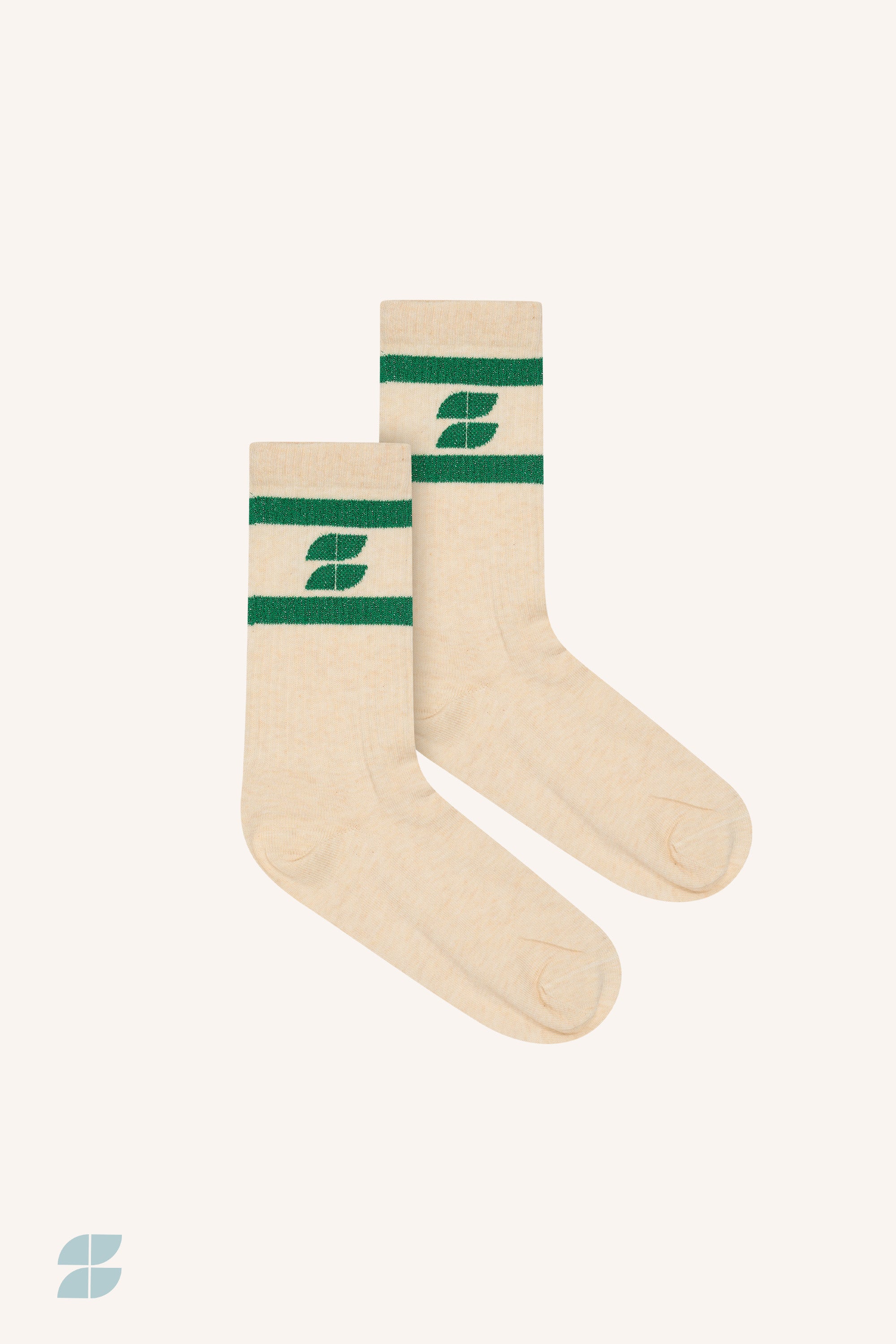 logo sparkle oyster socks | spring green