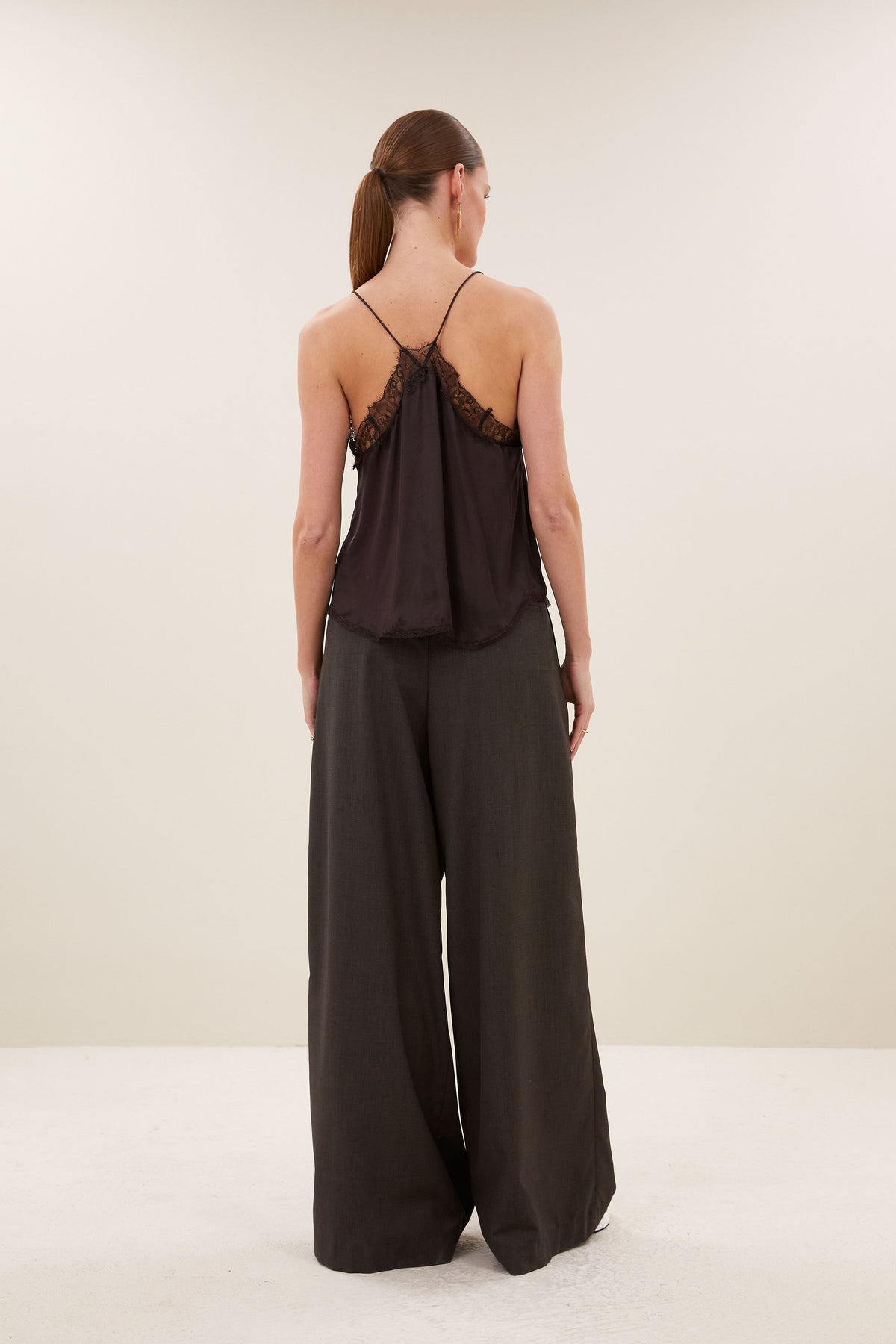 pia satin top | espresso