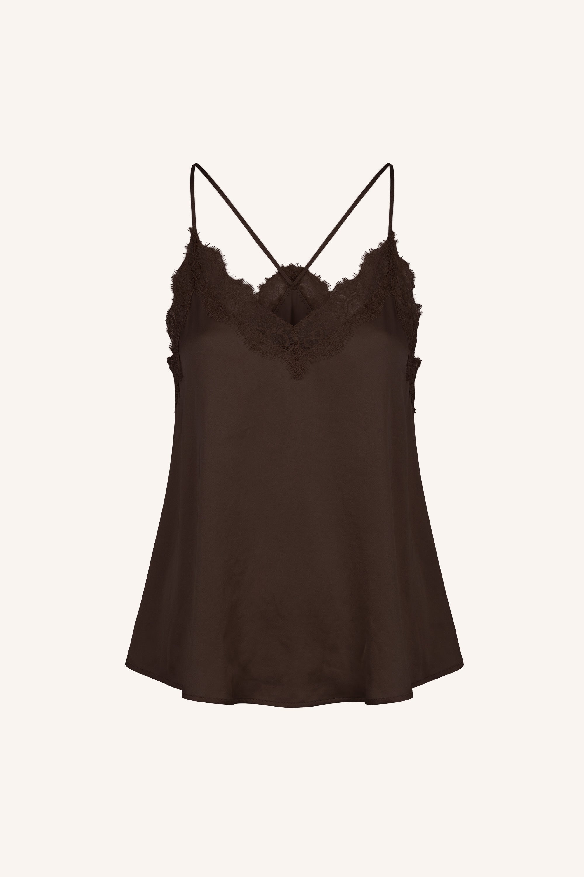 pia satin top | espresso