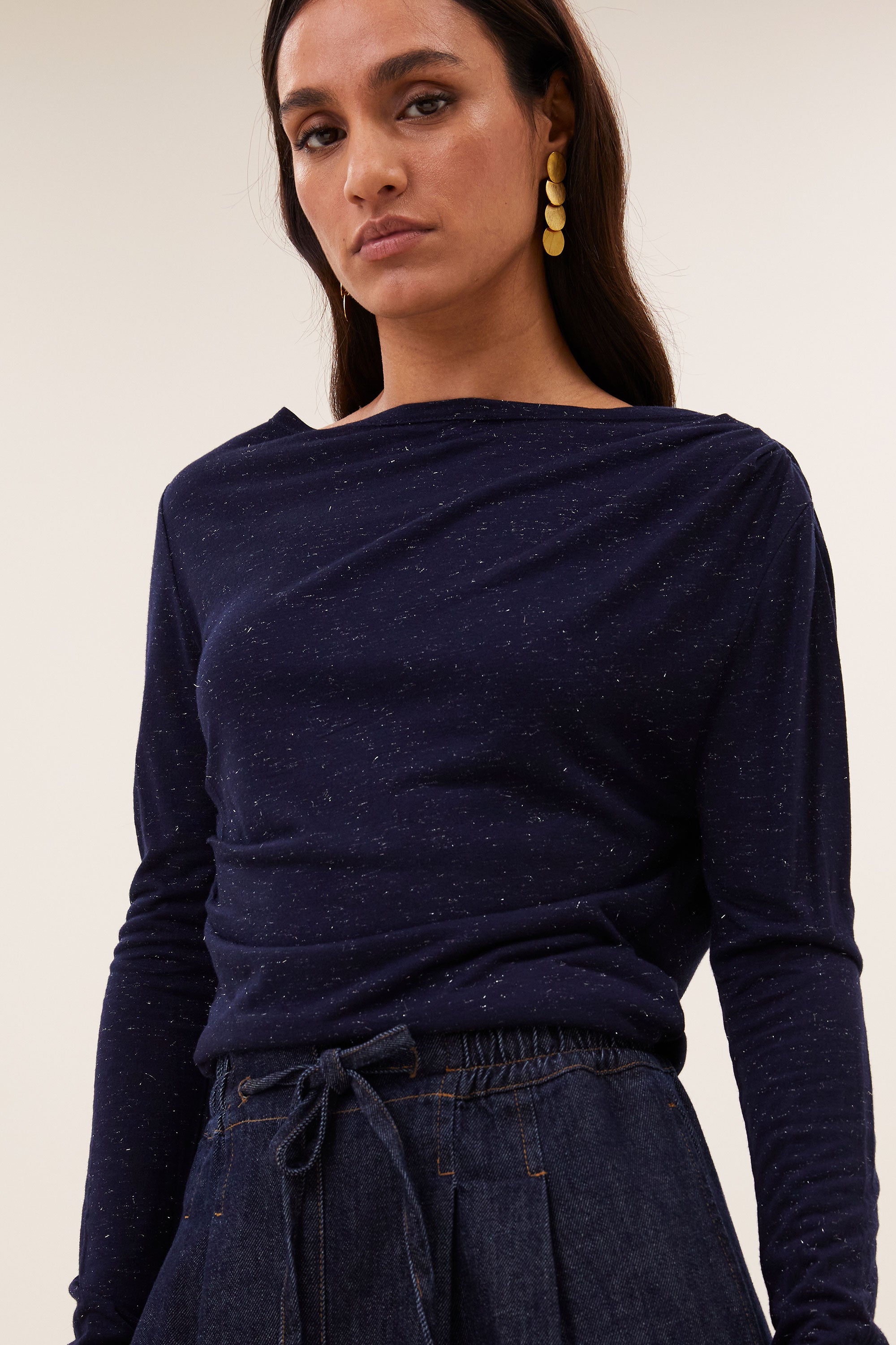 leya sparkle top | night sky
