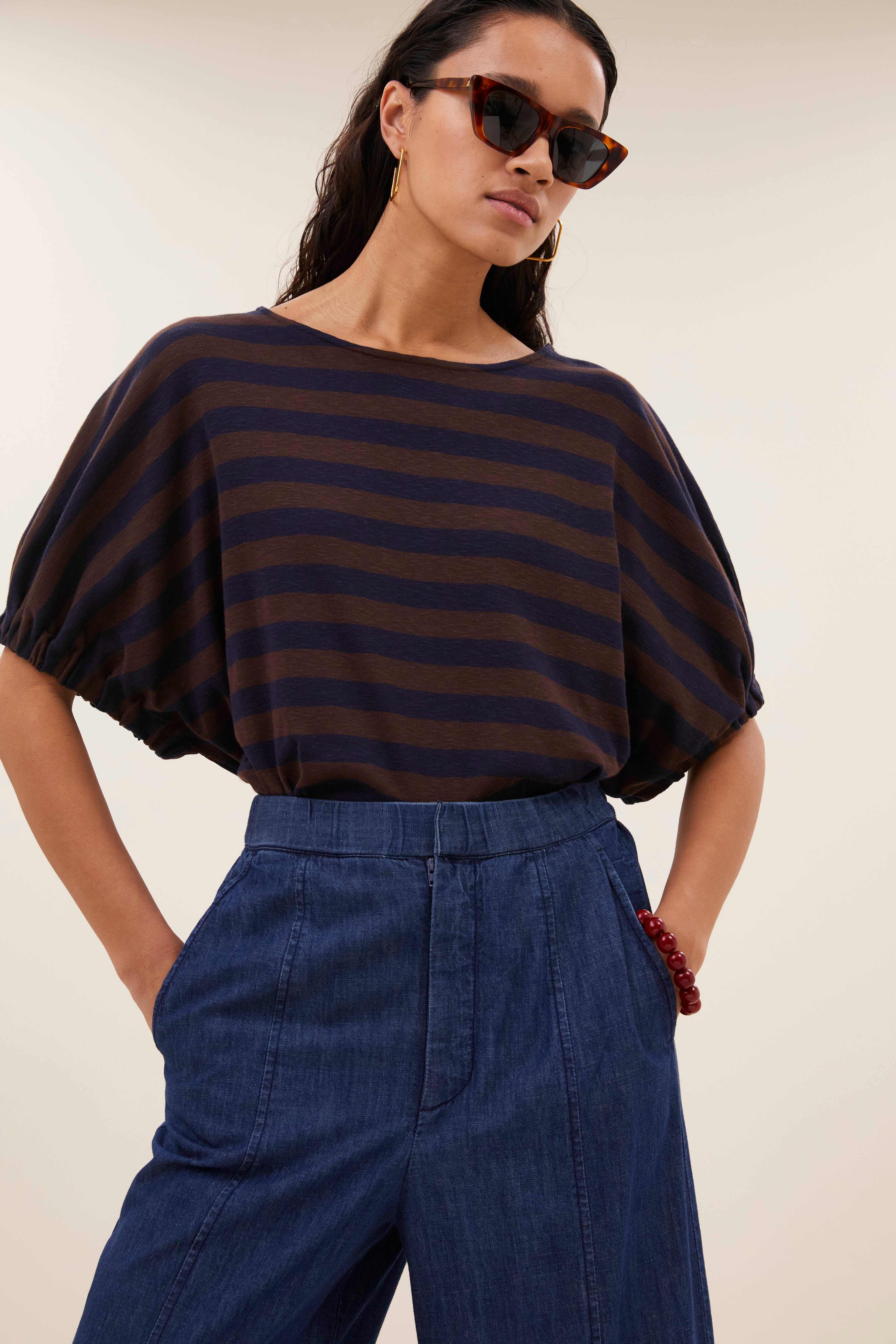 top-merle big stripe top coffee bean-by-bar-vooraanzicht