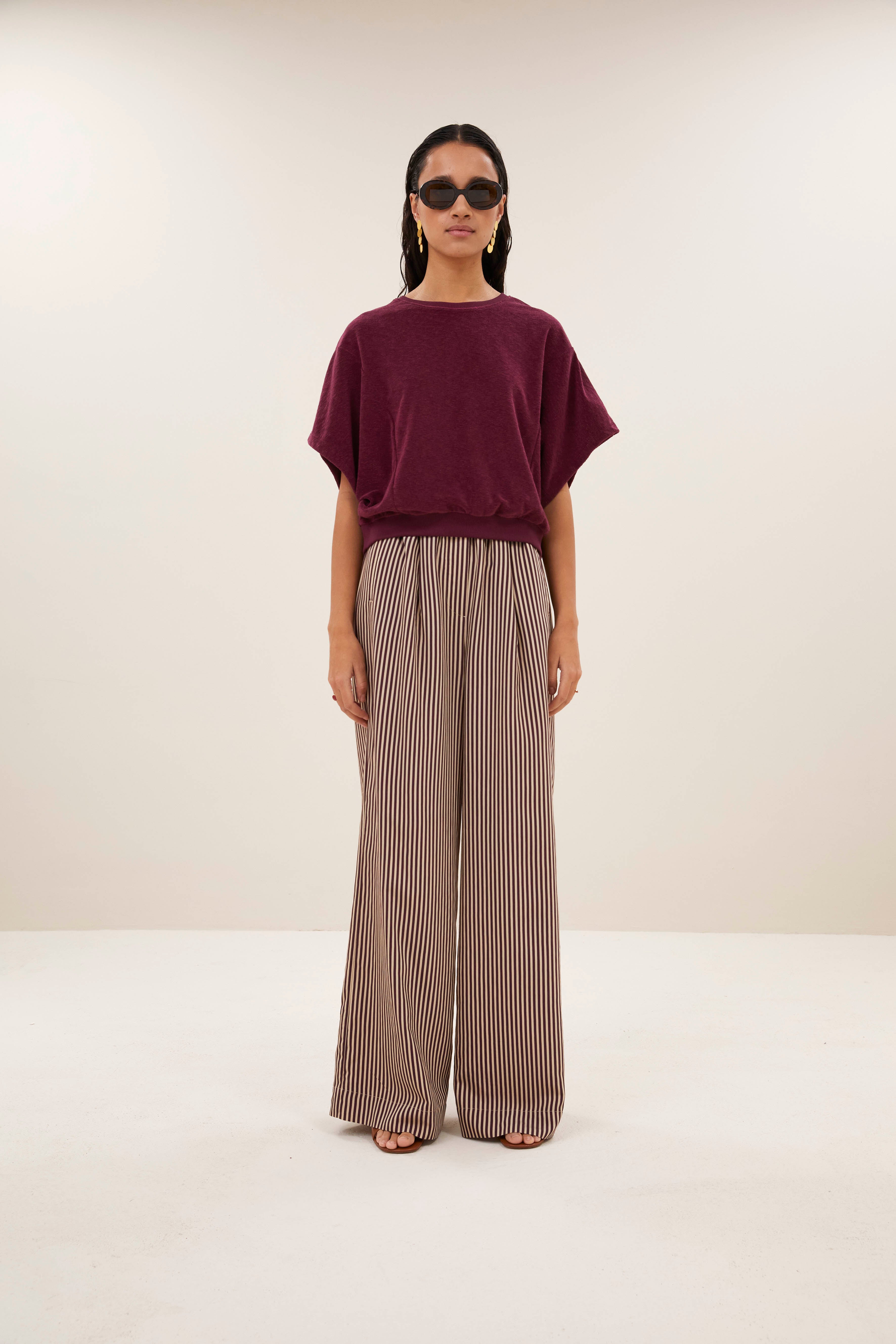 top-nuki slub top burgundy crush-by-bar-