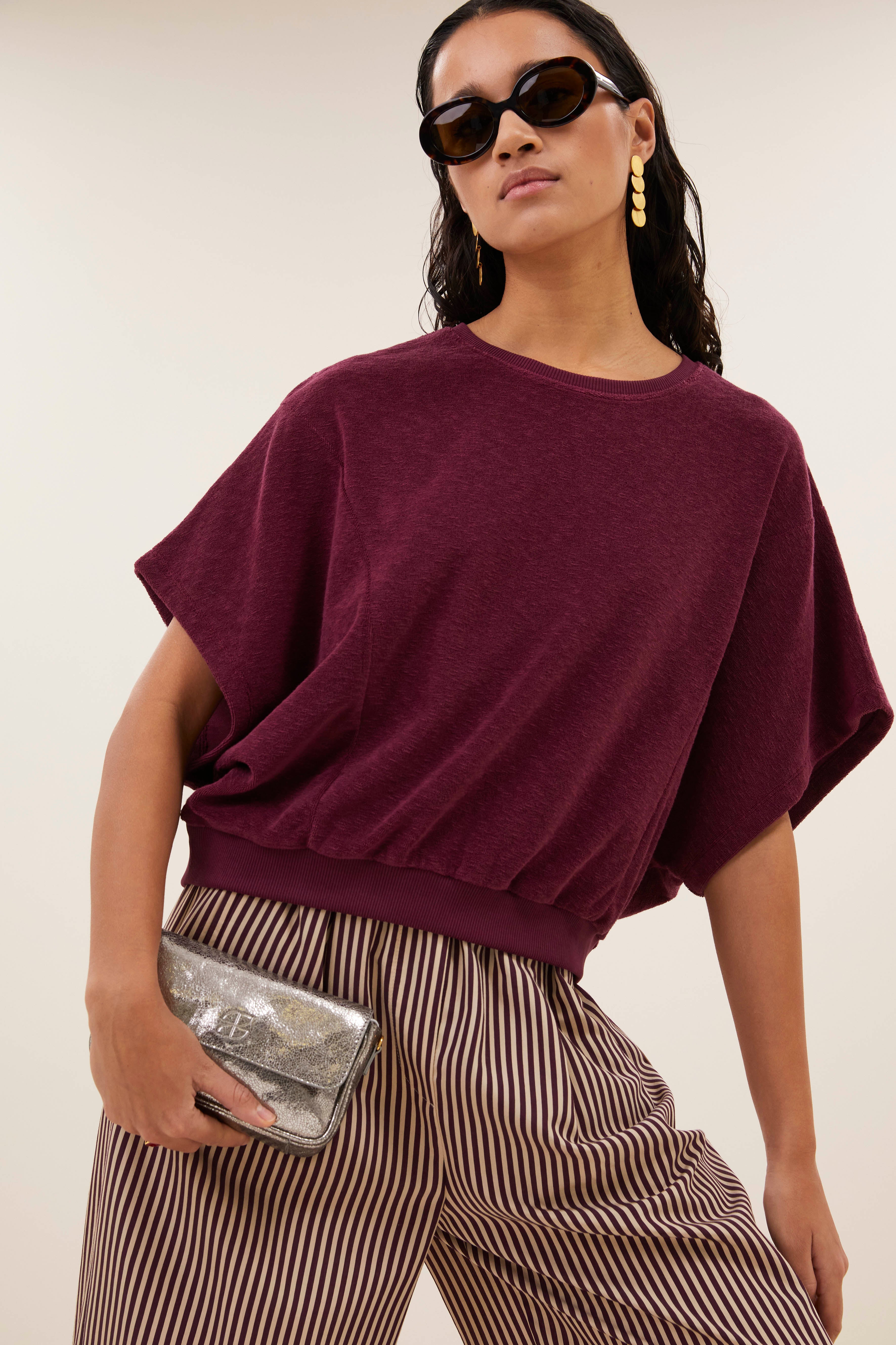top-nuki slub top burgundy crush-by-bar-sfeerbeeld