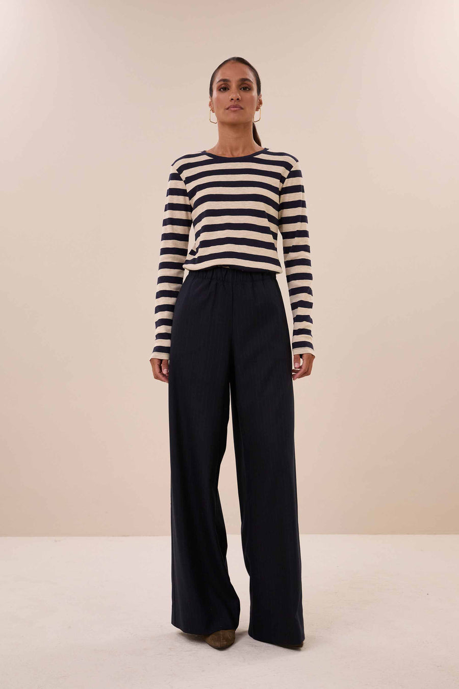 basic ls big stripe top | night sky