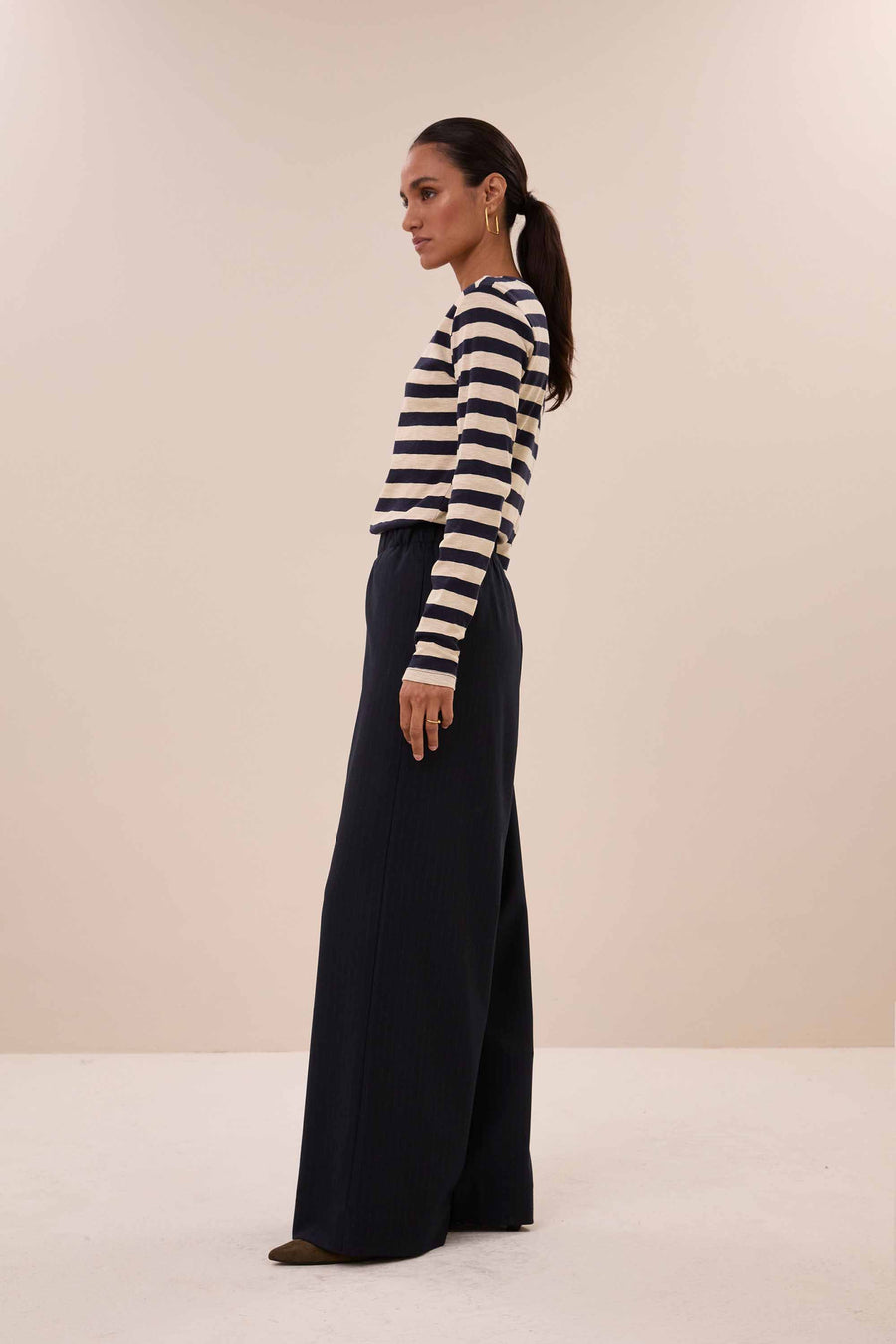 basic ls big stripe top | night sky