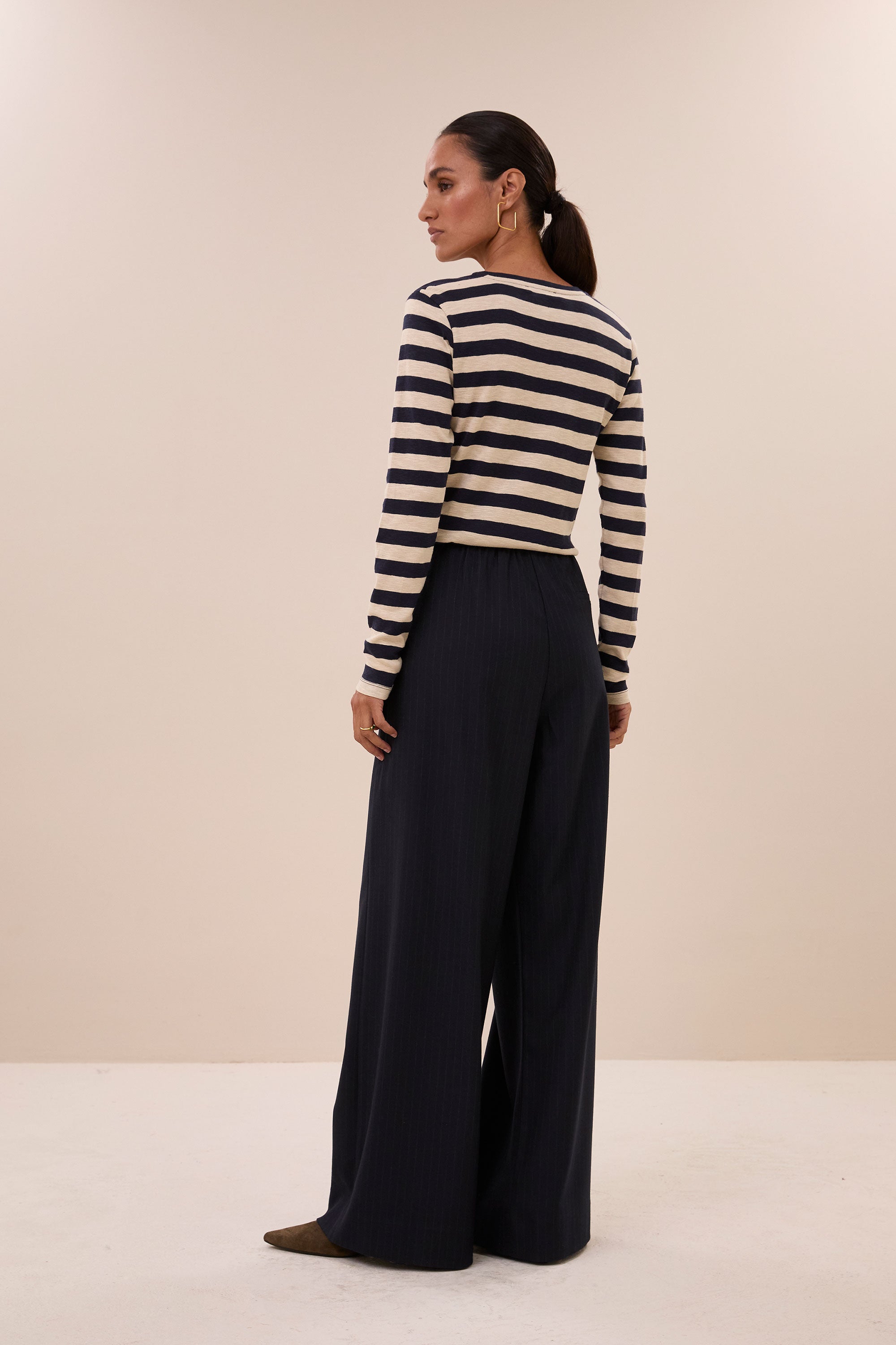 basic ls big stripe top | night sky