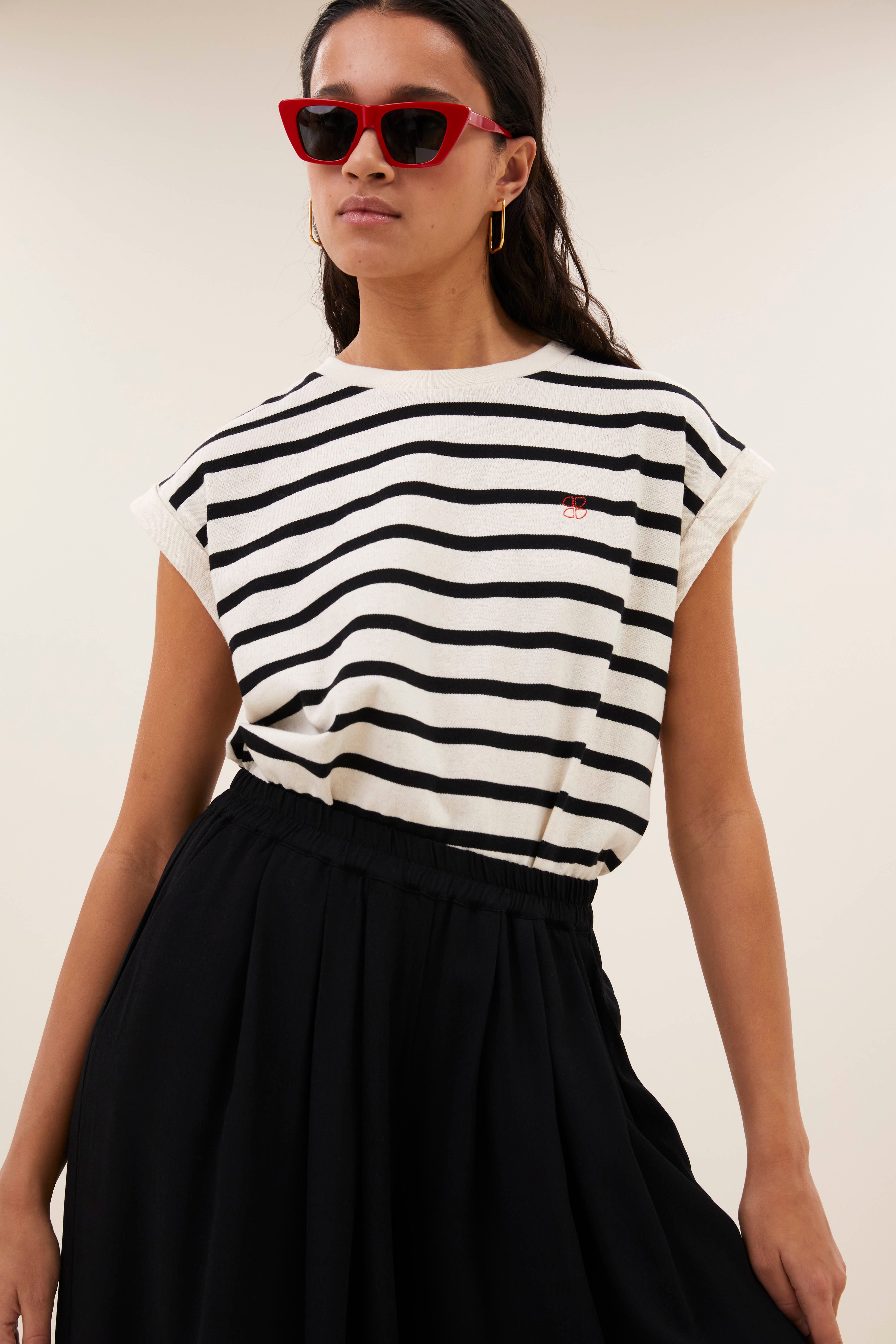 top-tobi stripe logo top grain black stripe-by-bar-sfeerbeeld