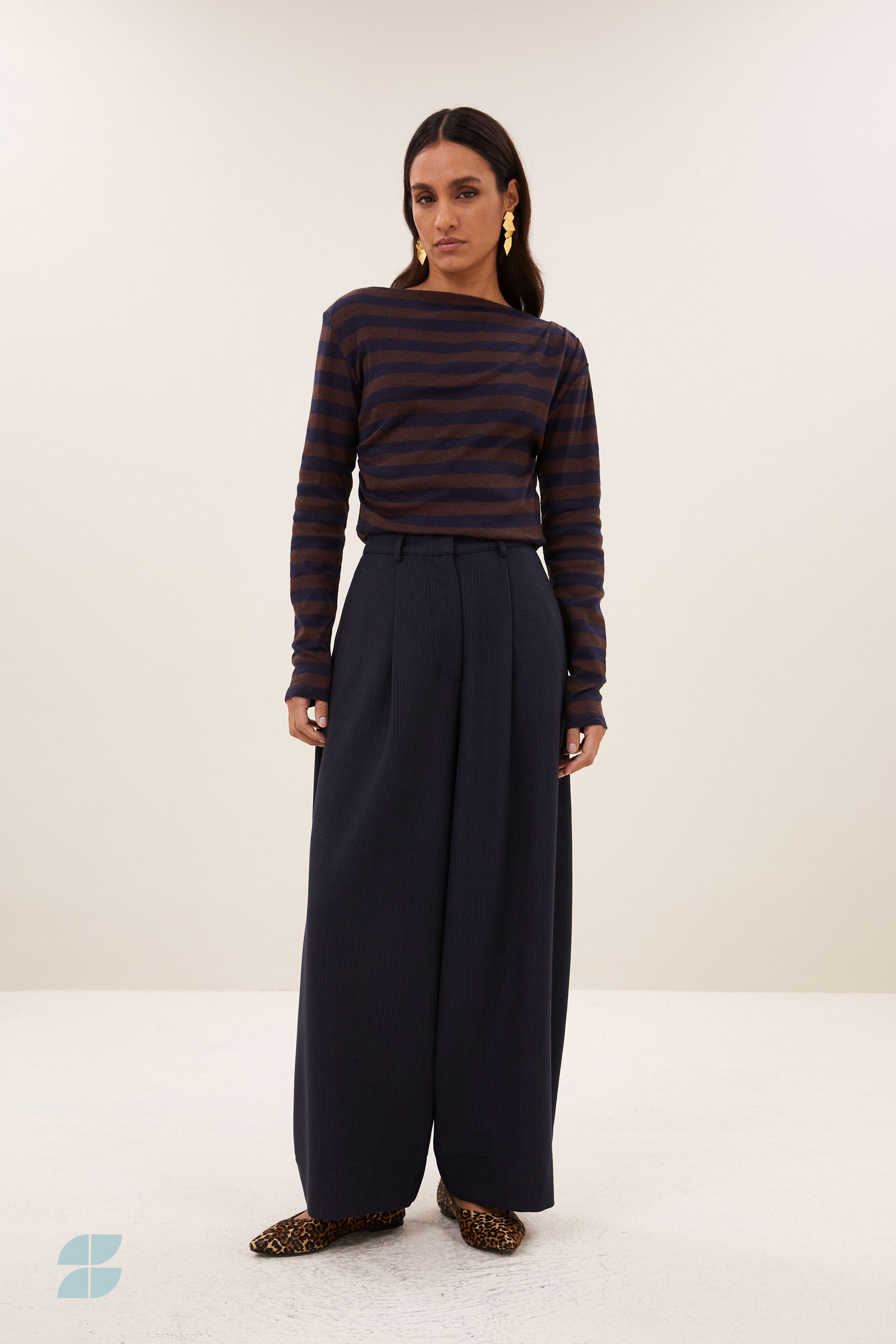leya big stripe top | coffee bean