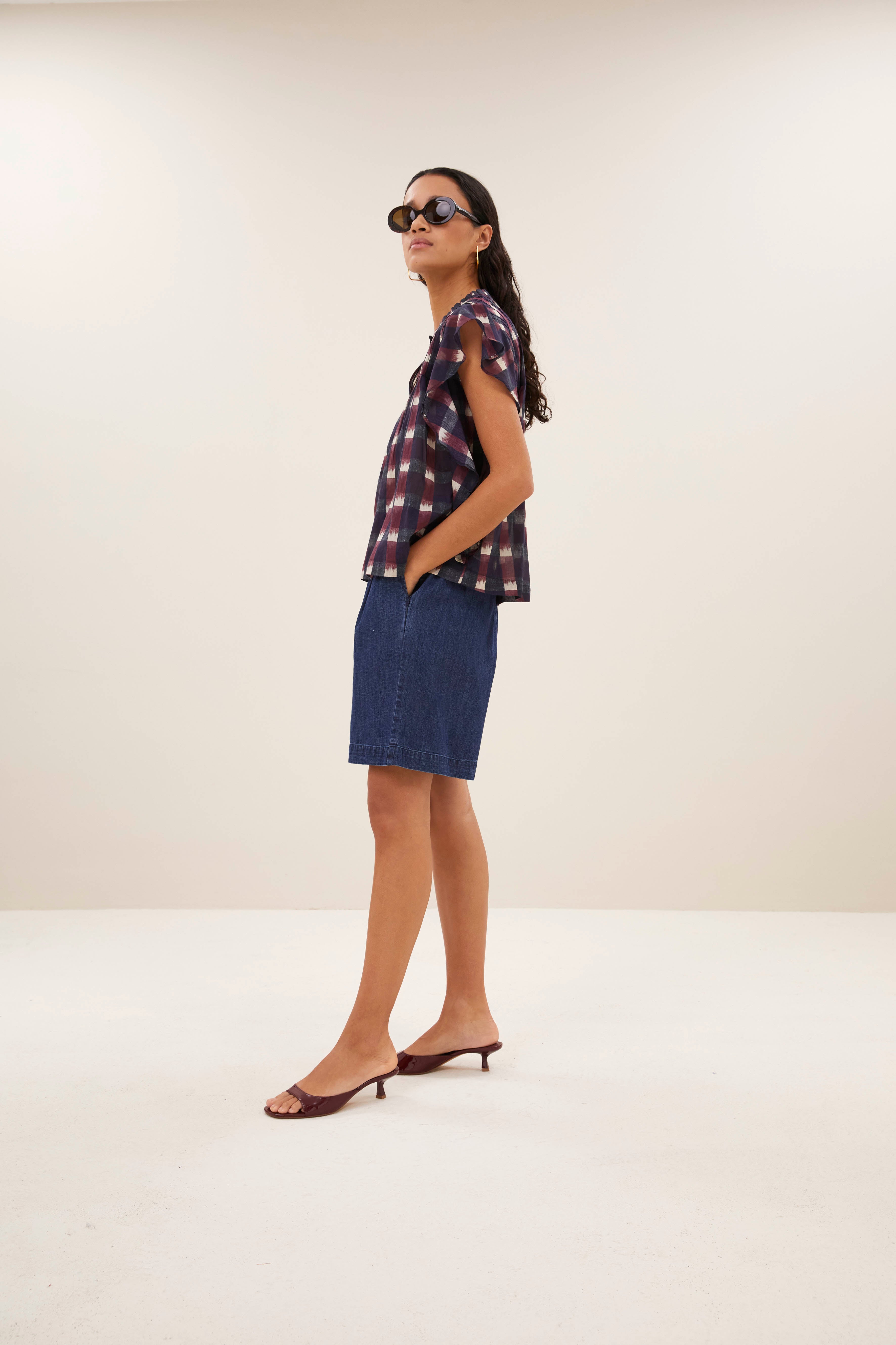 blouse-danee ikat blouse wine ikat print-by-bar-aanvullende foto