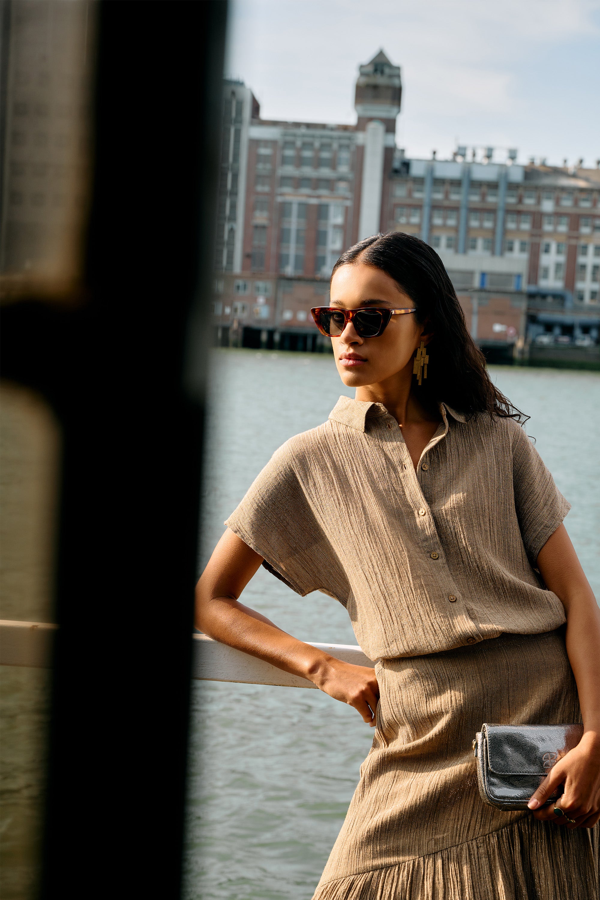 barley lurex blouse | gold