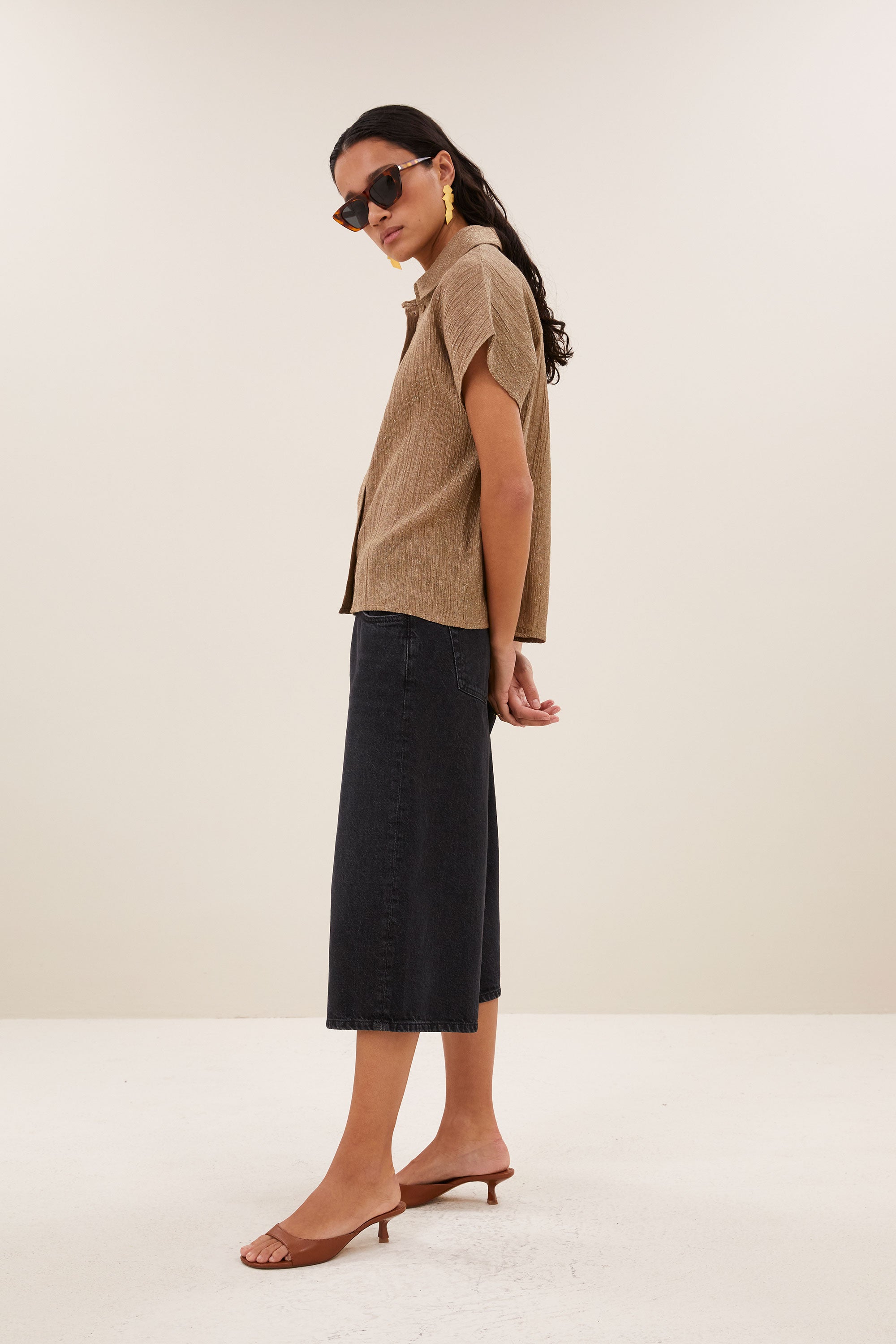 barley lurex blouse | gold