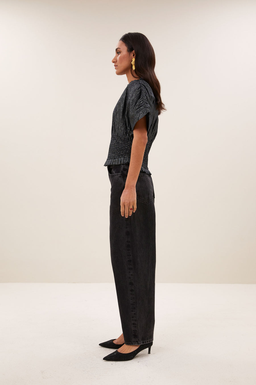 mela lurex blouse | silver