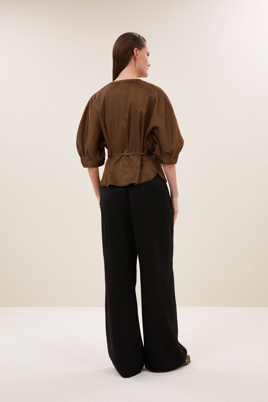 pelle metallic pants | black